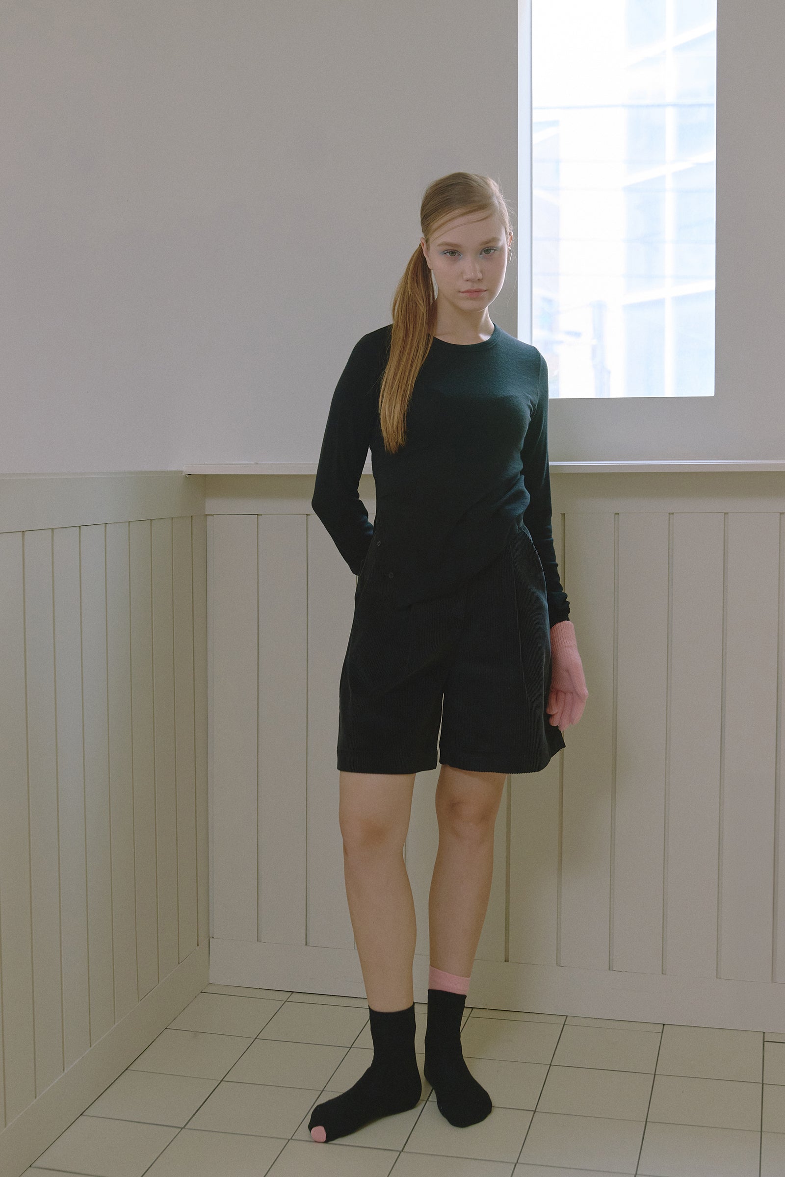 BERMUDA EN VELOURS_NOIR