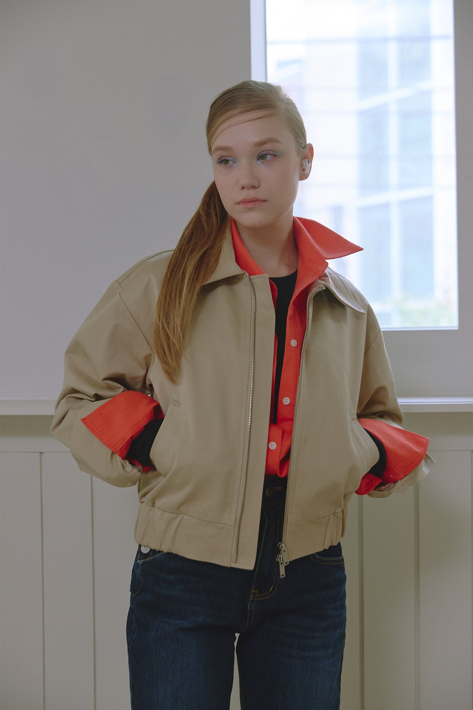BLOUSON PULLOVER 2-EN-1 EN COTON_BEIGE