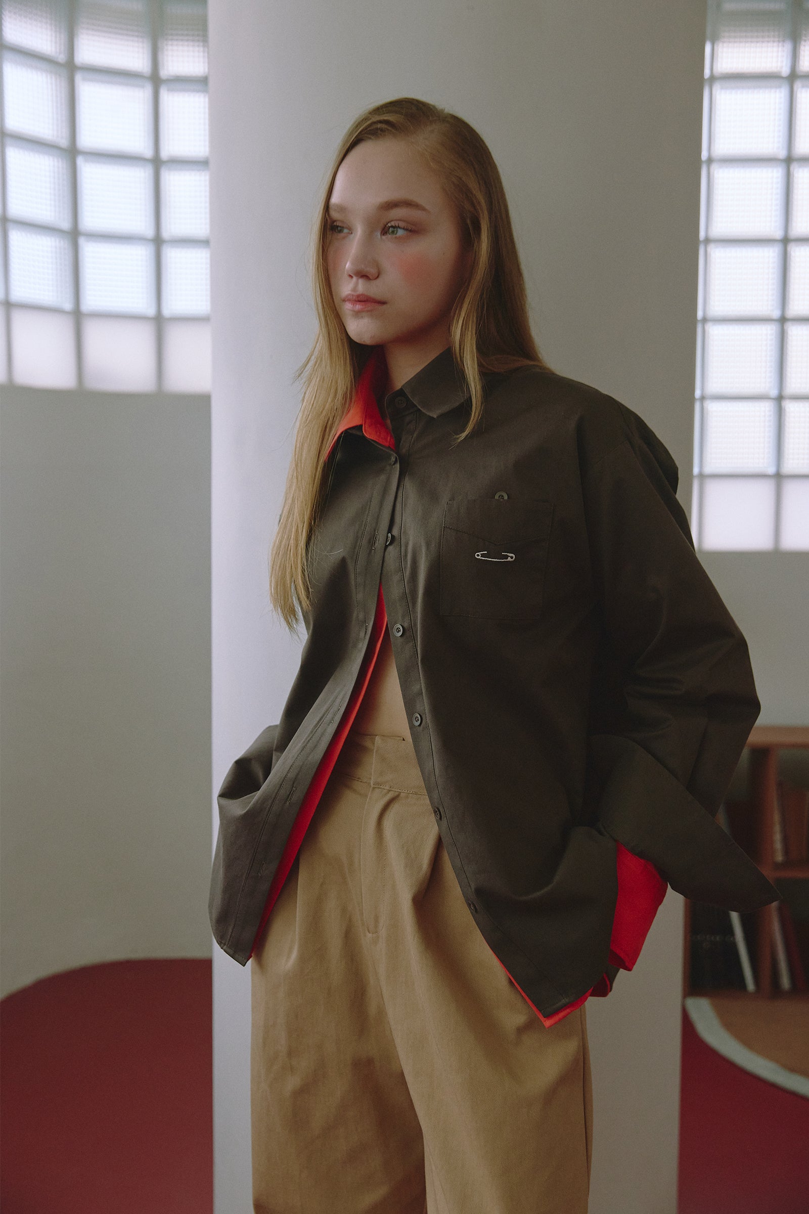 CHEMISE BRODÉE CLASSIQUE_MARRON