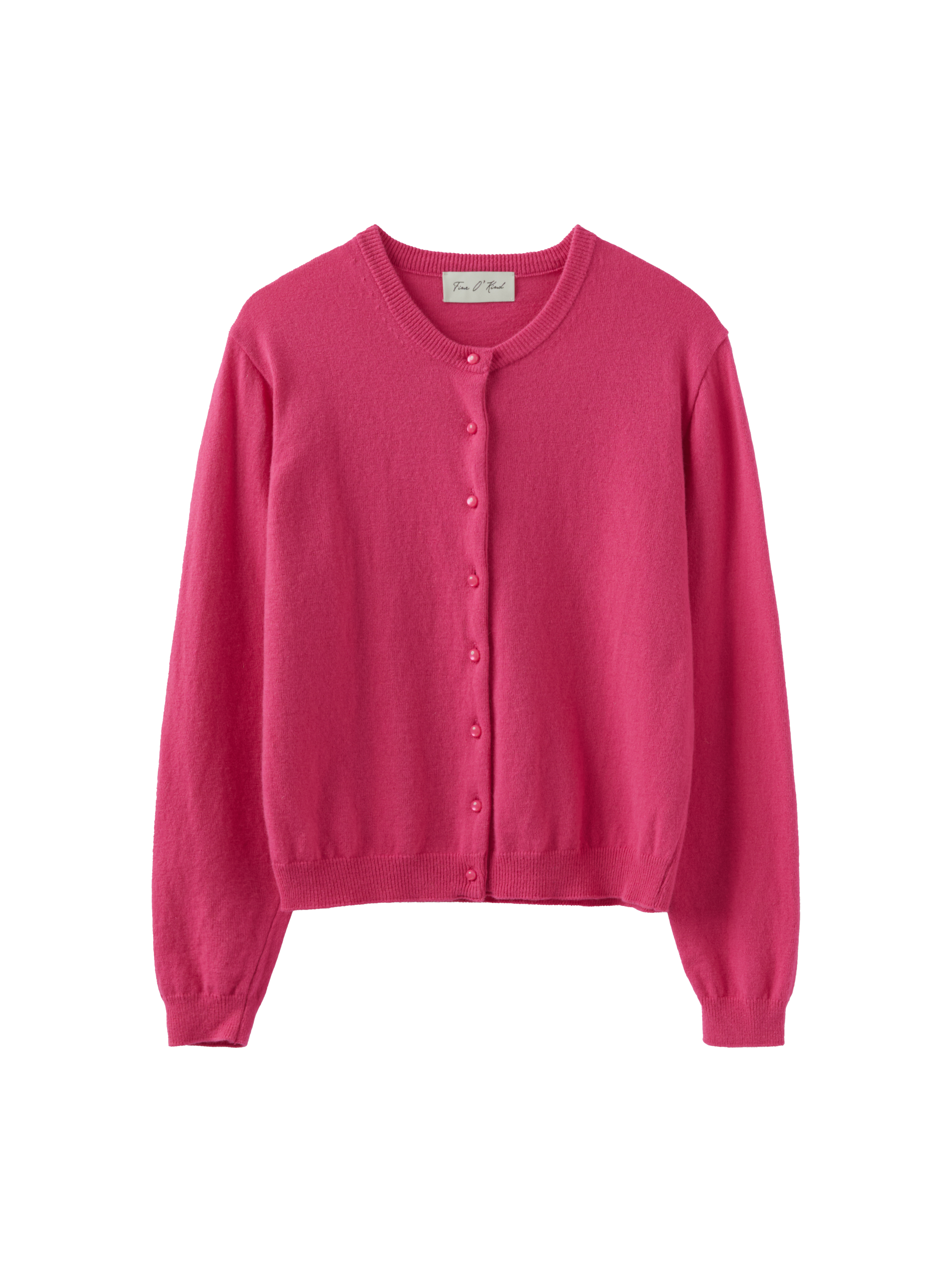 BEANS CASHMERE CARDIGAN_ROSE VIF