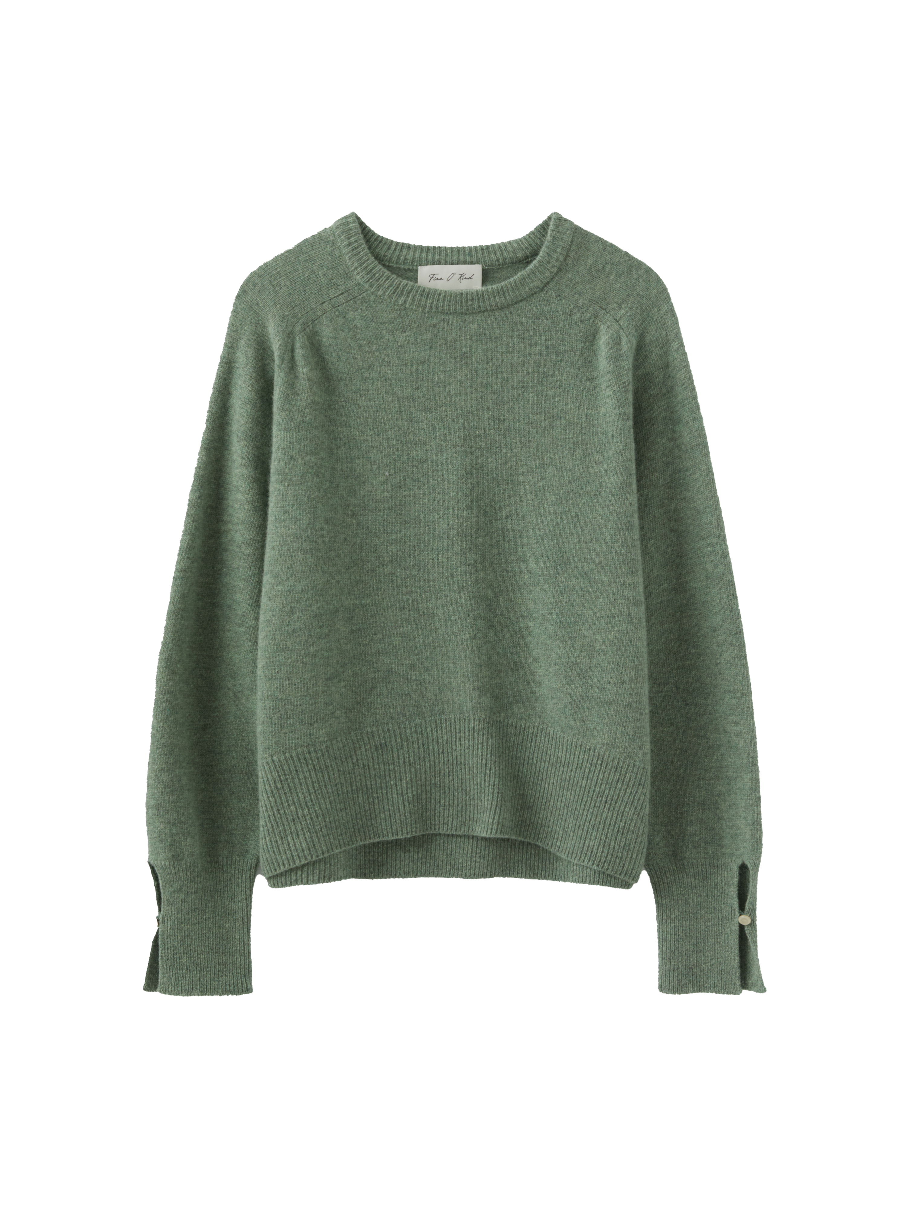 SADDLE ROUND SWEATER_VERT FONCÉ