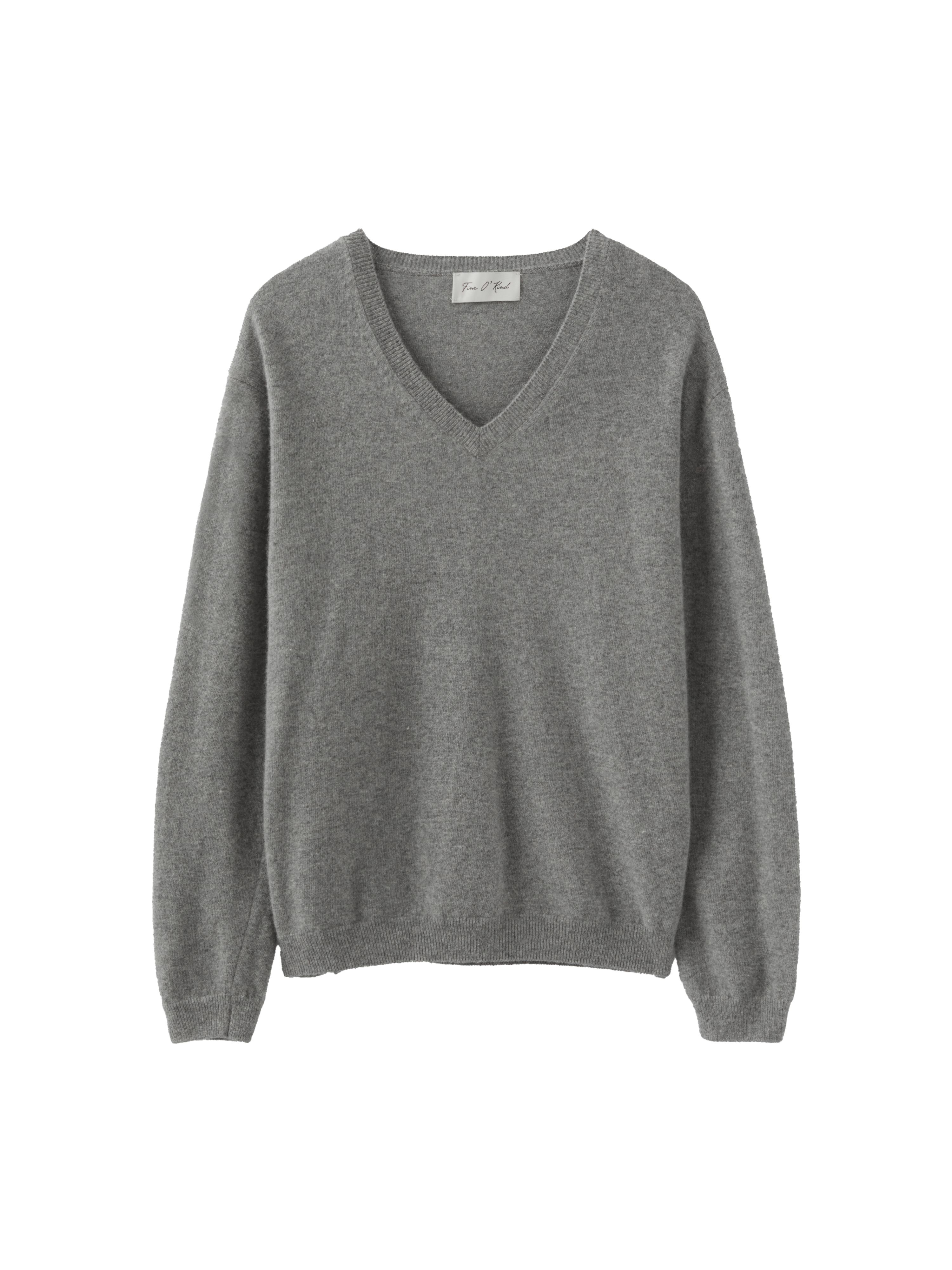 PULL COL V EN LAINE_GRIS