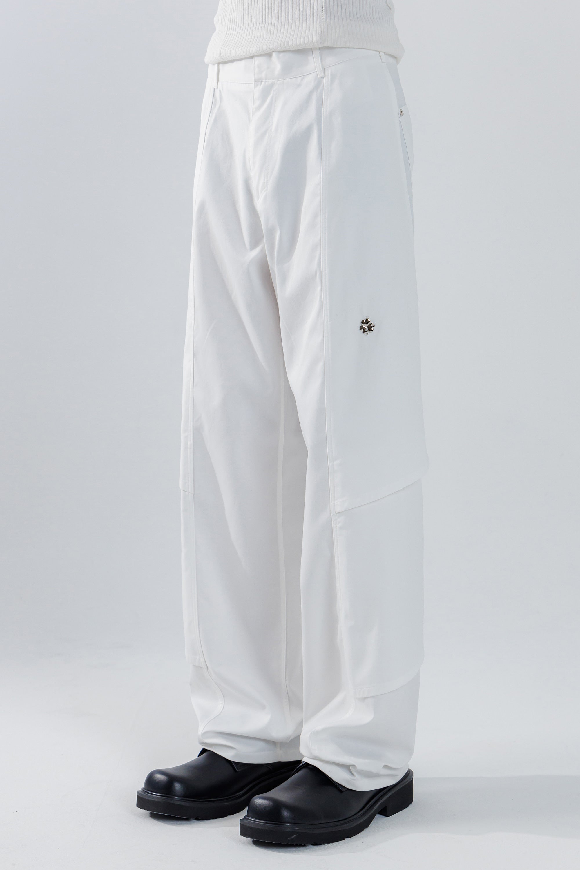 25SS MULTI LAYERED STRAIGHT PANTS_WHITE