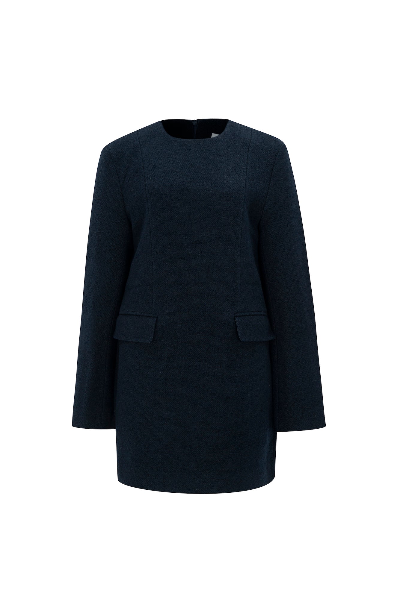ROBE BOX EN TWEED_BLEU MARINE