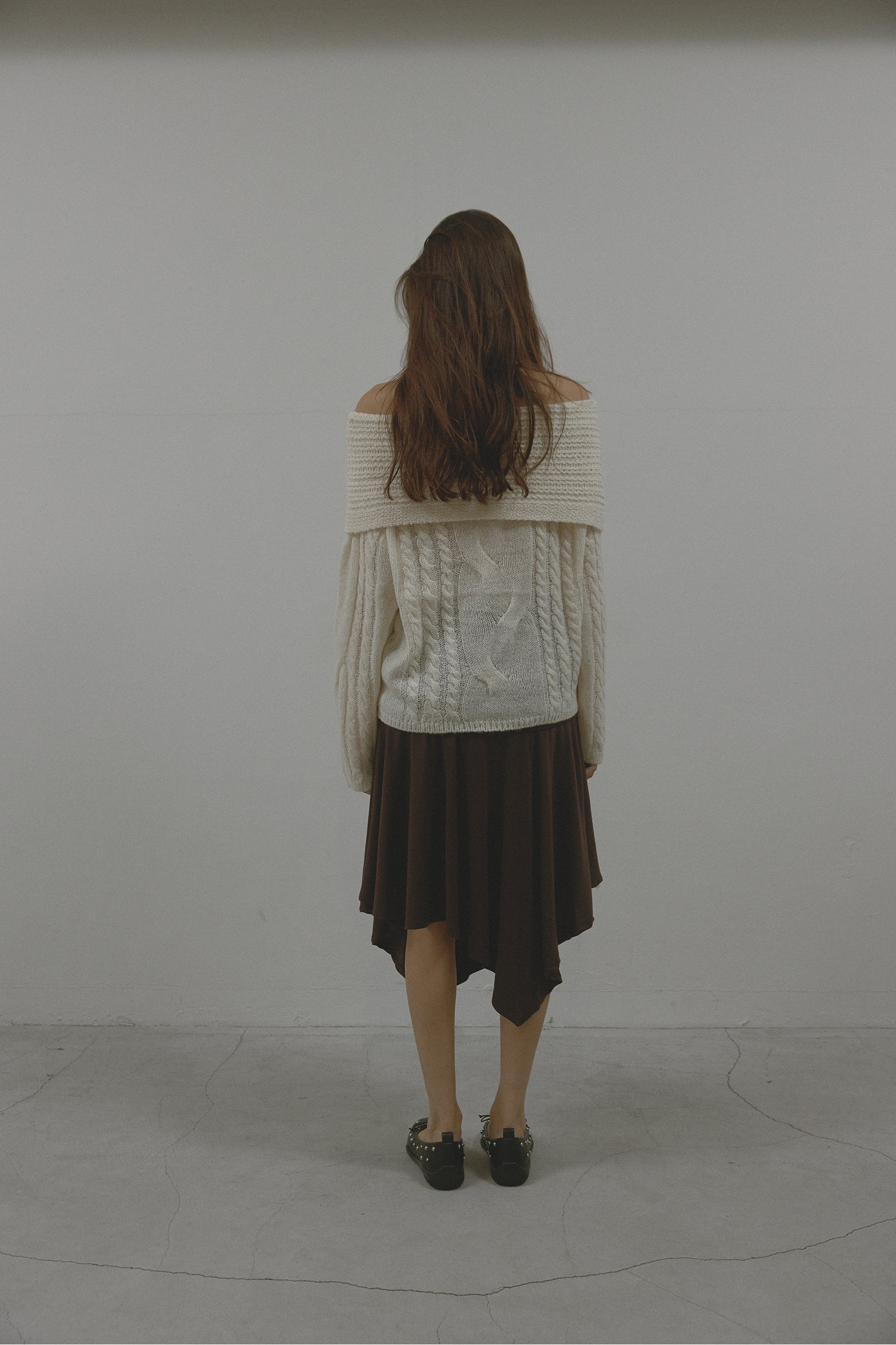 ALPACA TWIST OFF SHOULDER KNIT_IVORY