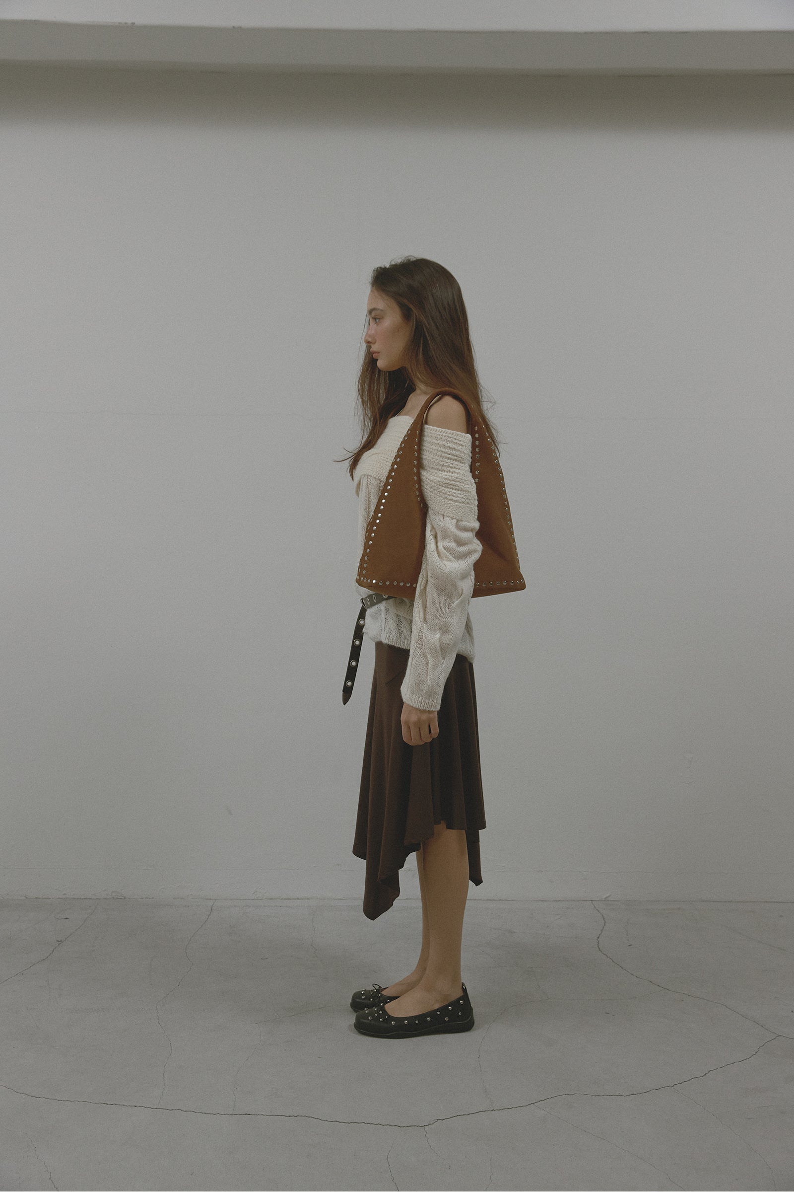 REAL SUEDE BOHO STUD BAG_BROWN