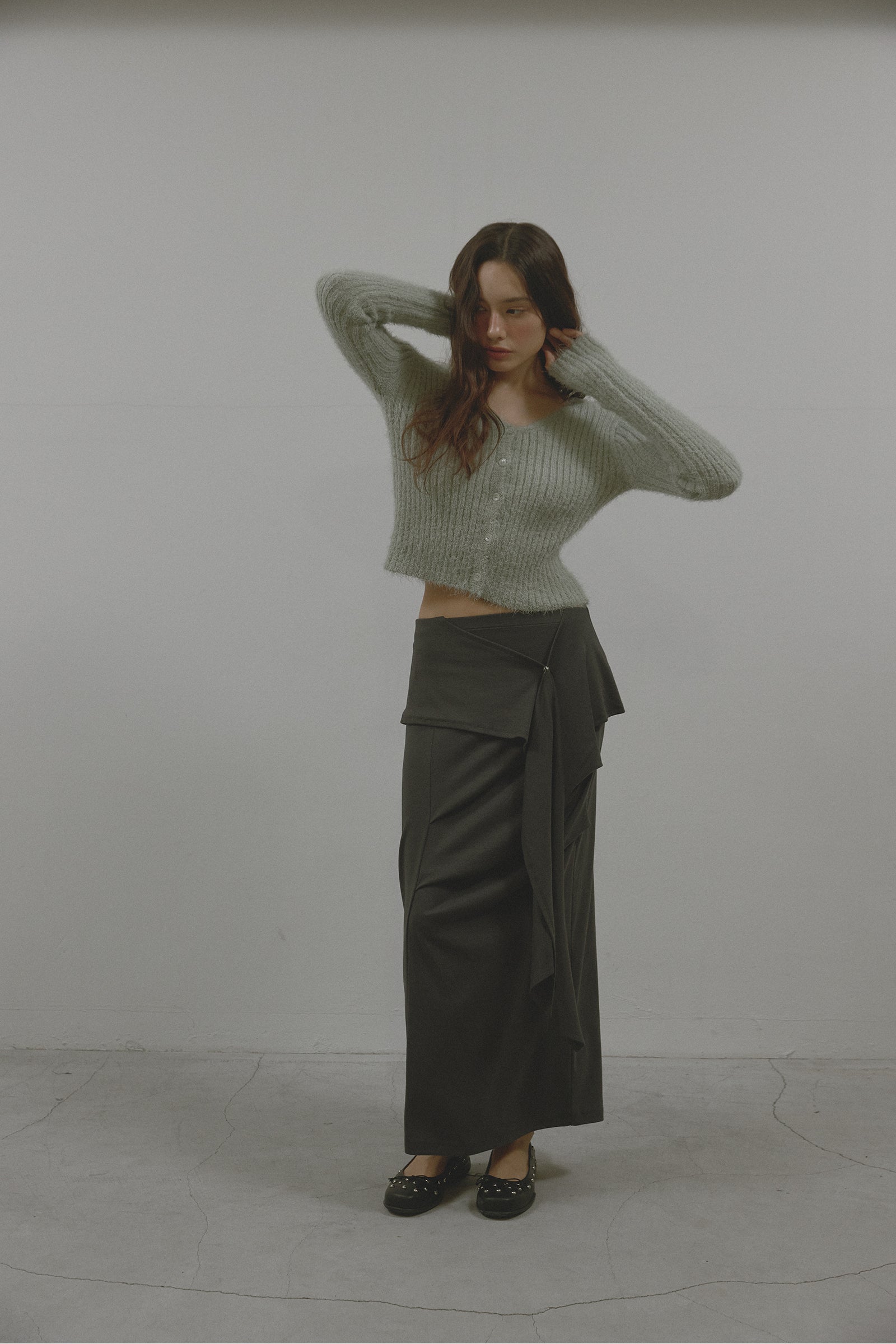MELLOW FUR CARDIGAN_LIGHT GREEN