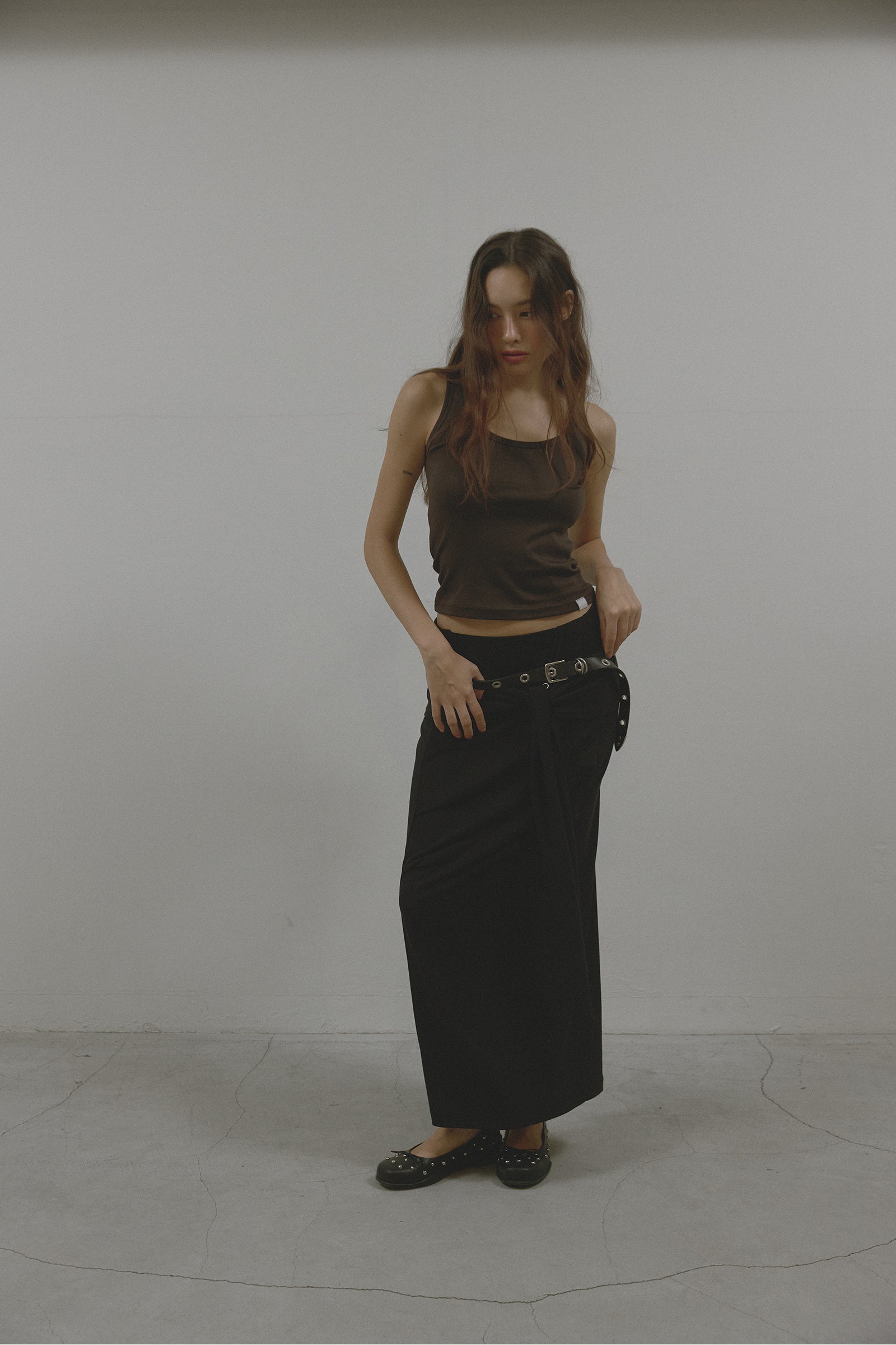 TUK WRAP SKIRT_BLACK