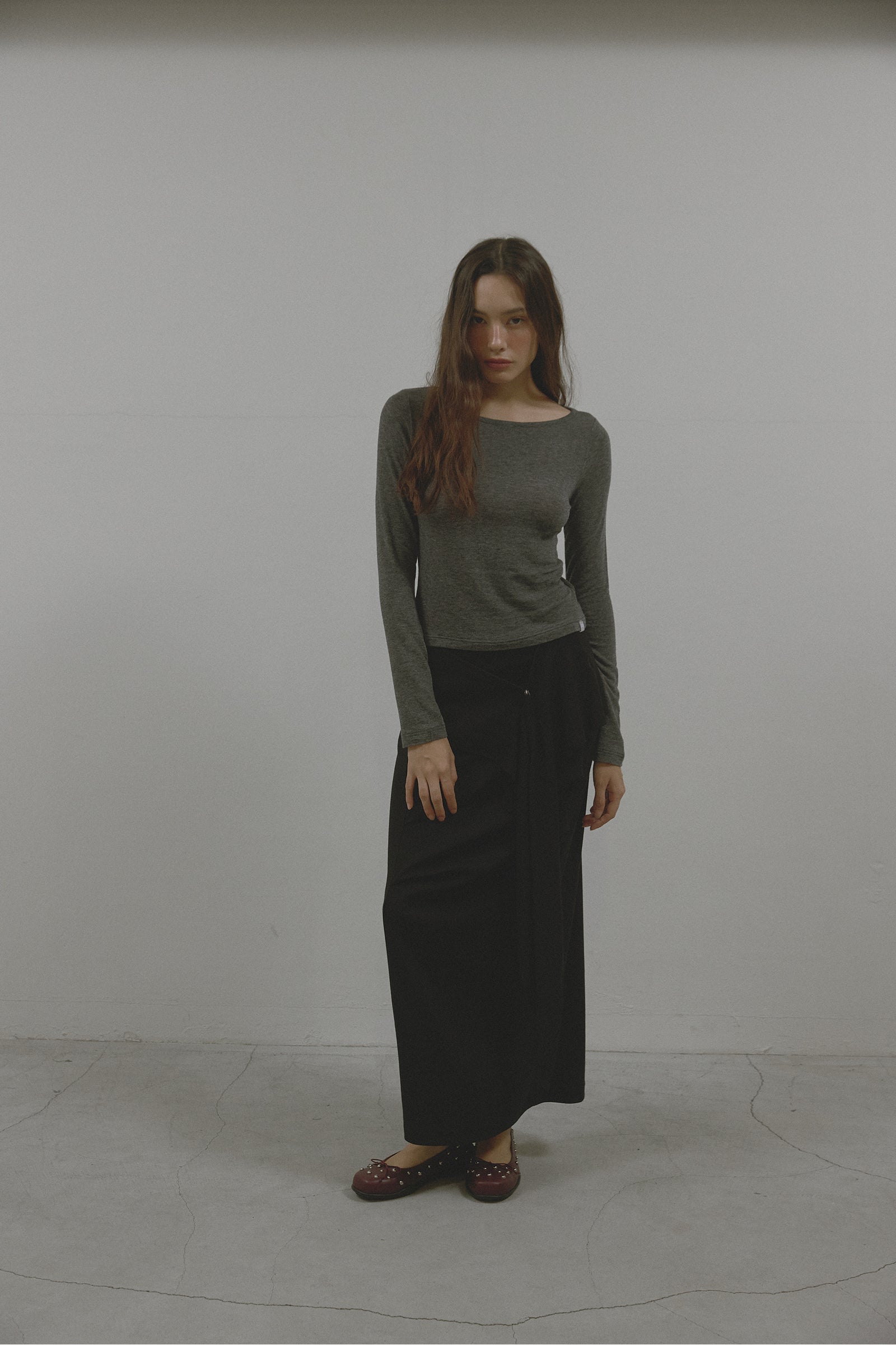 AS BASIC BOAT NECK T_CHARCOAL