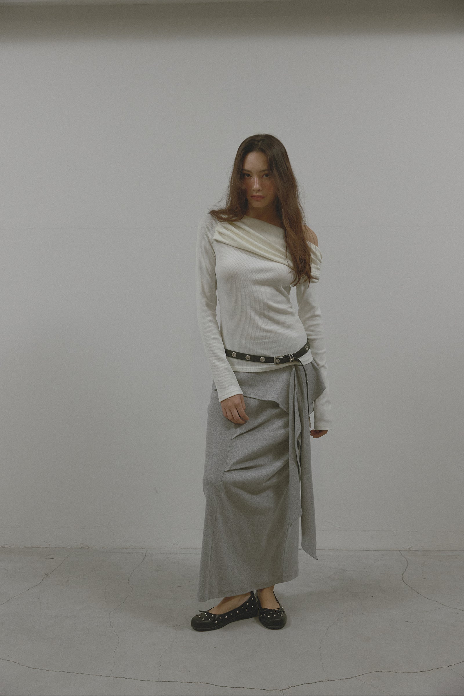 GRACE SHIRRING T_IVORY