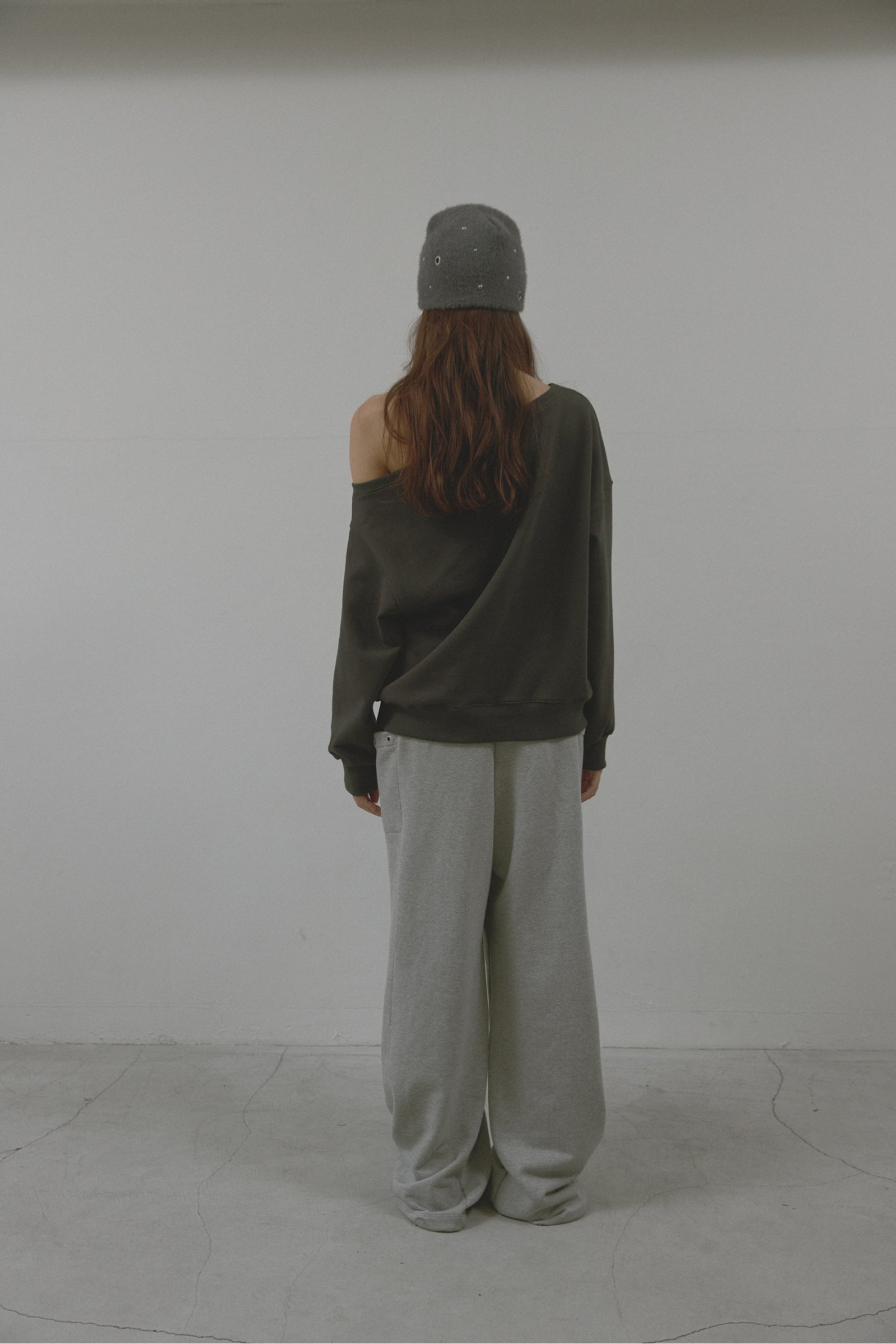 AS BASIC ONE SHOULDER SWEATSHIRT_CHARCOAL