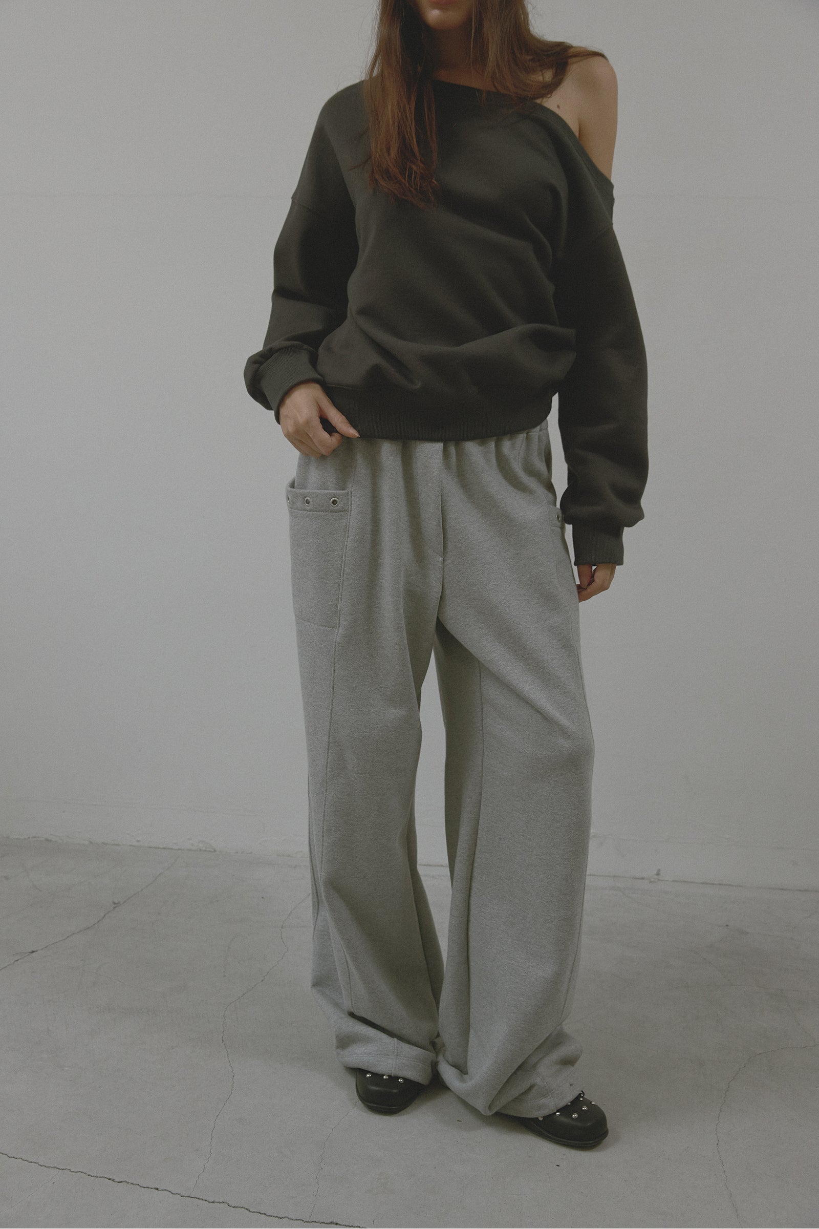 COLOR FLIP SWEATPANTS_MELANGE GRAY