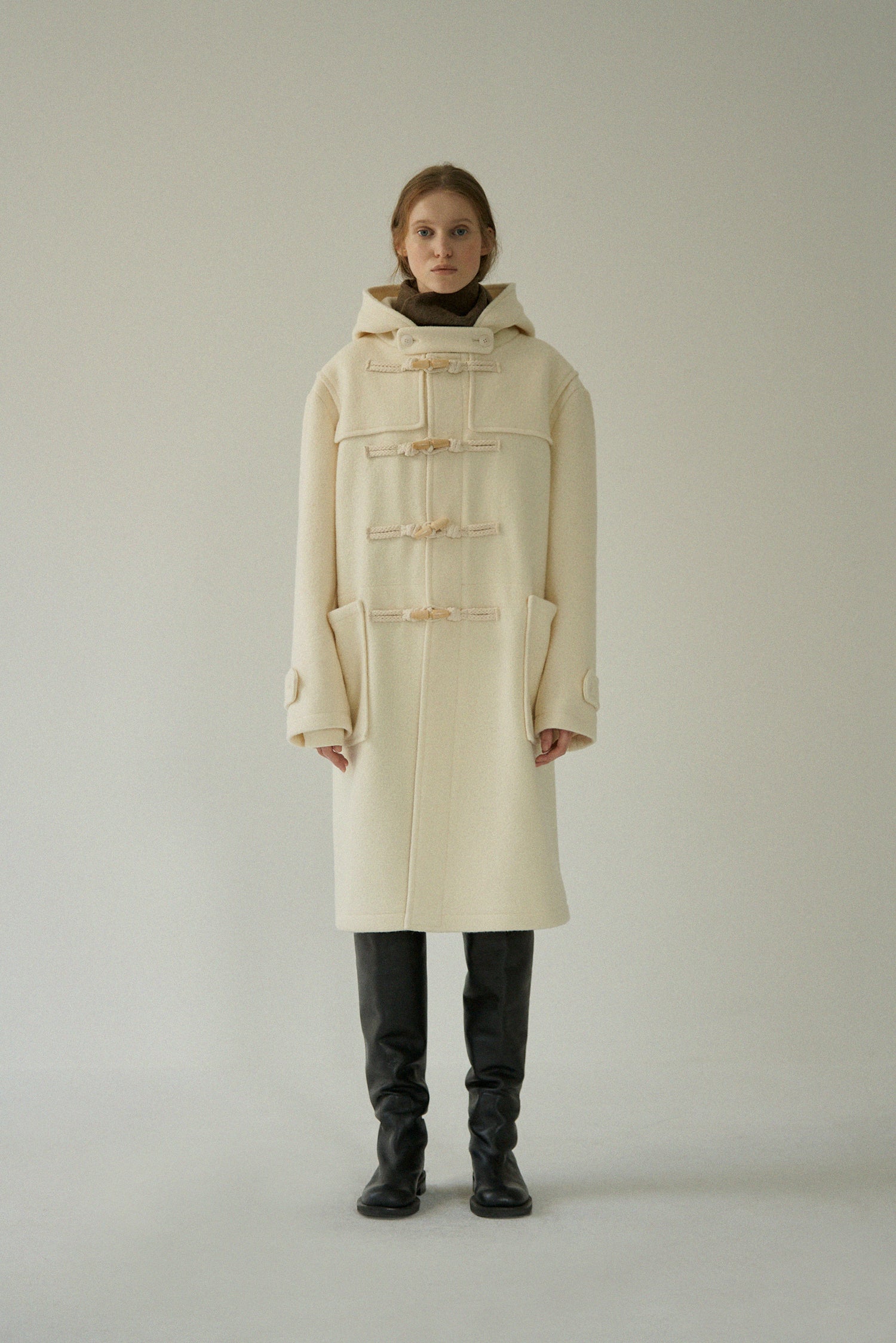 CHARLES HOODED DUFFLE COAT_IVORY