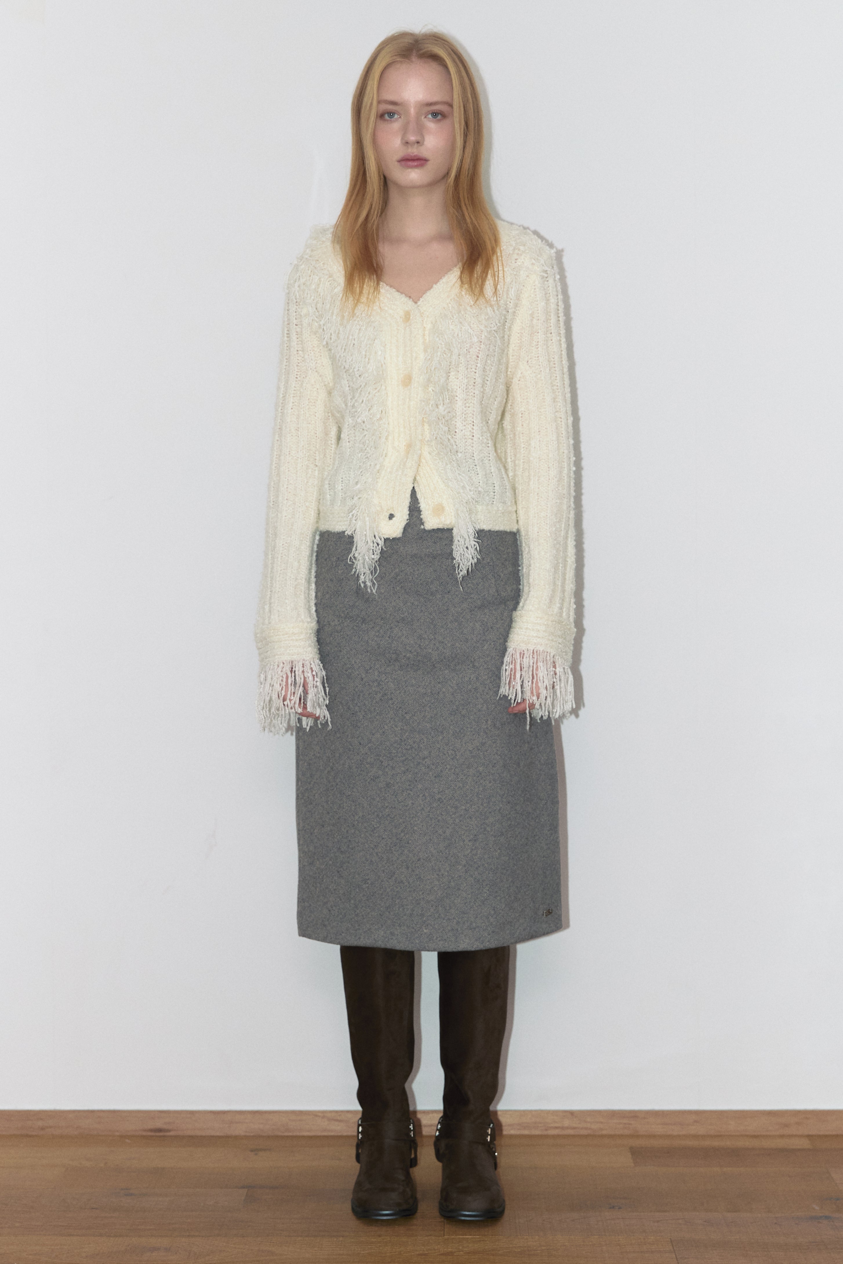 WOOL BIAS SKIRT_BEIGE