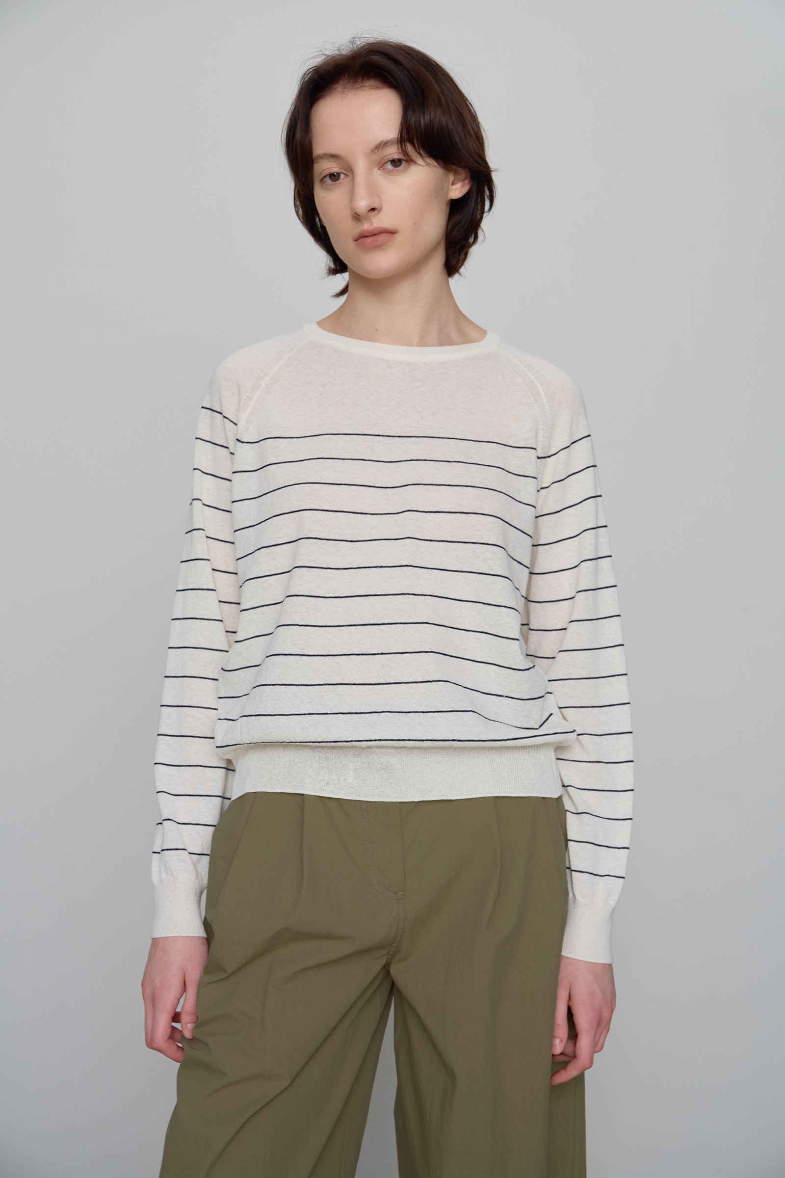 HEMP STRIPE KNIT_IVORY