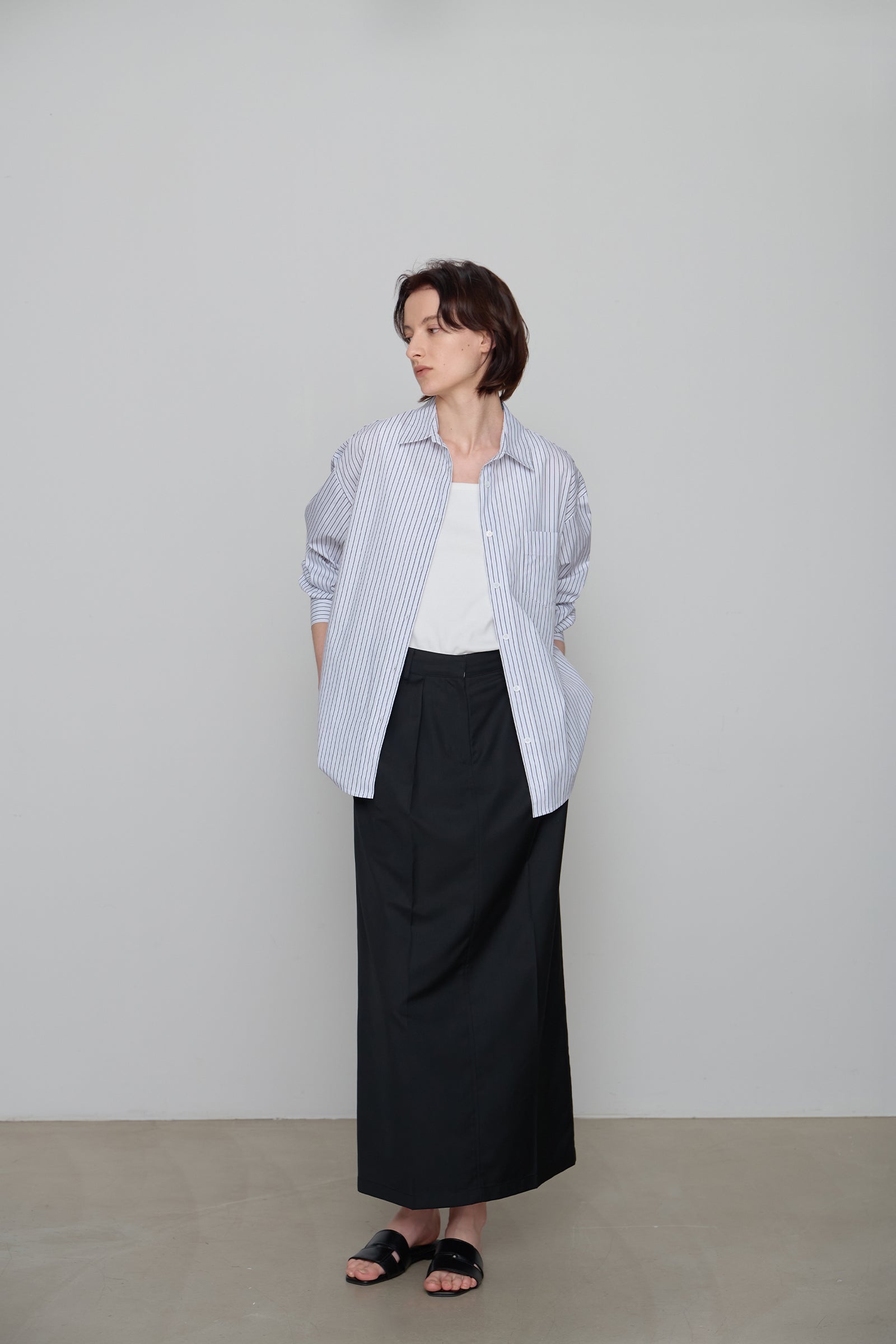 STRIPE POLE SHIRT_WHITE