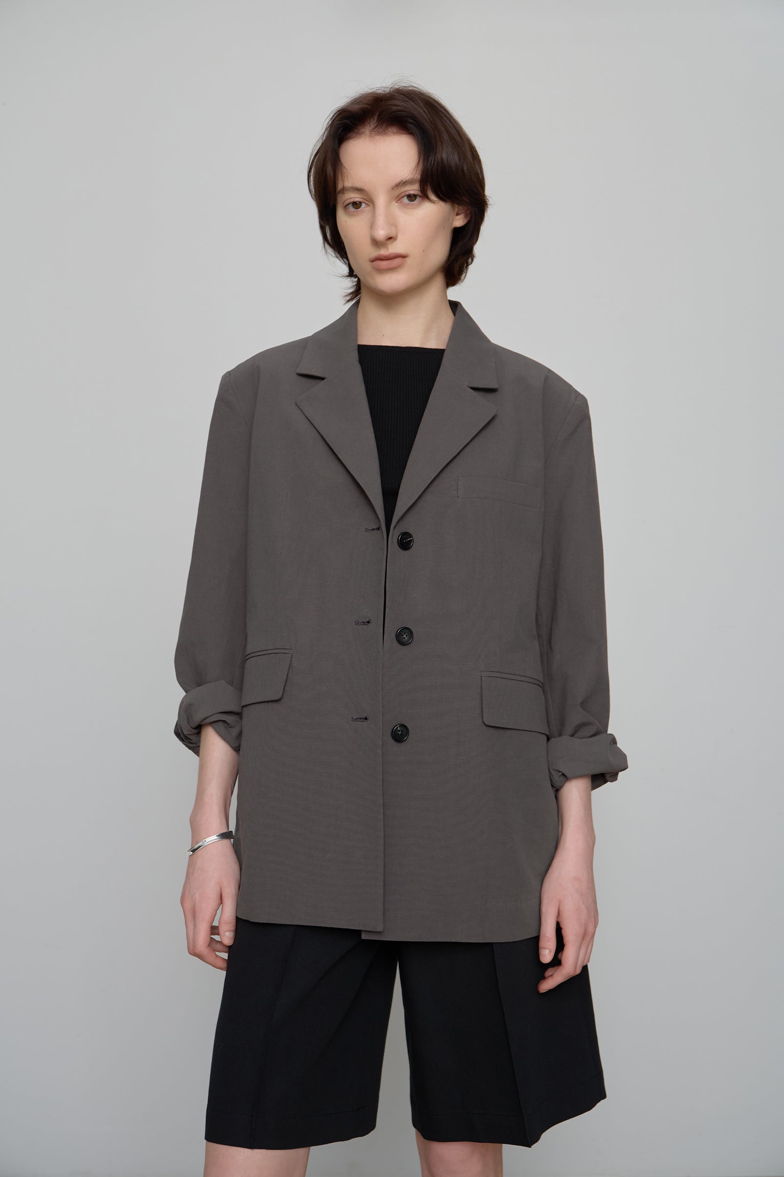 LINEN OVERSIZED JACKET_CHARCOAL