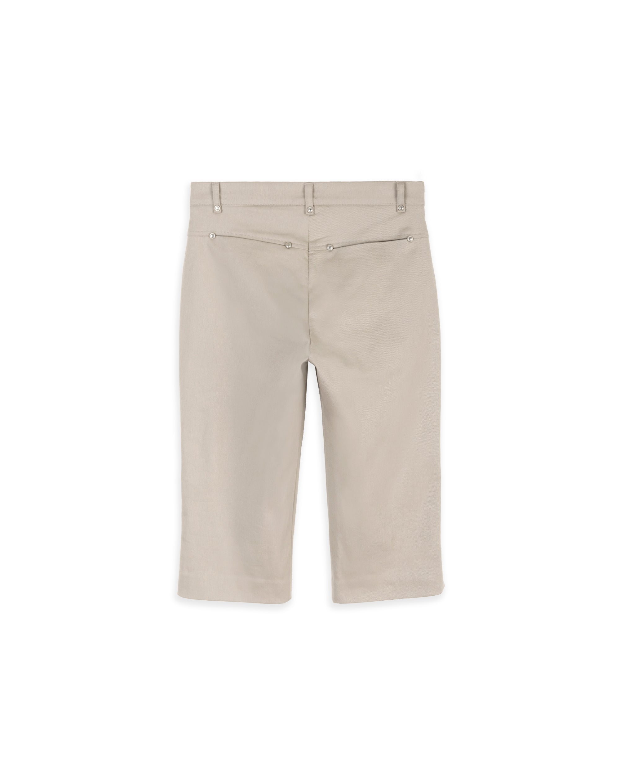SLIT RIVET CAPRI PANTS_BEIGE