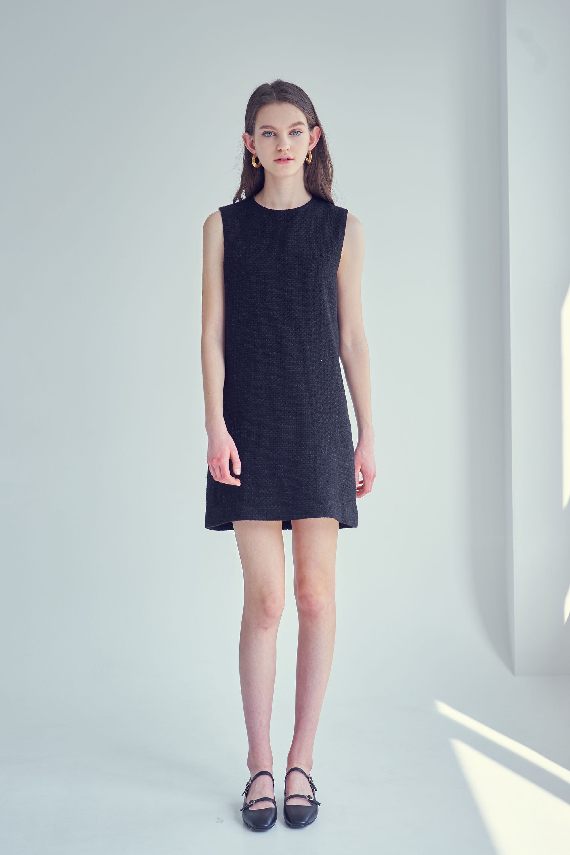 ROBE COURTE EN TWEED_NOIR