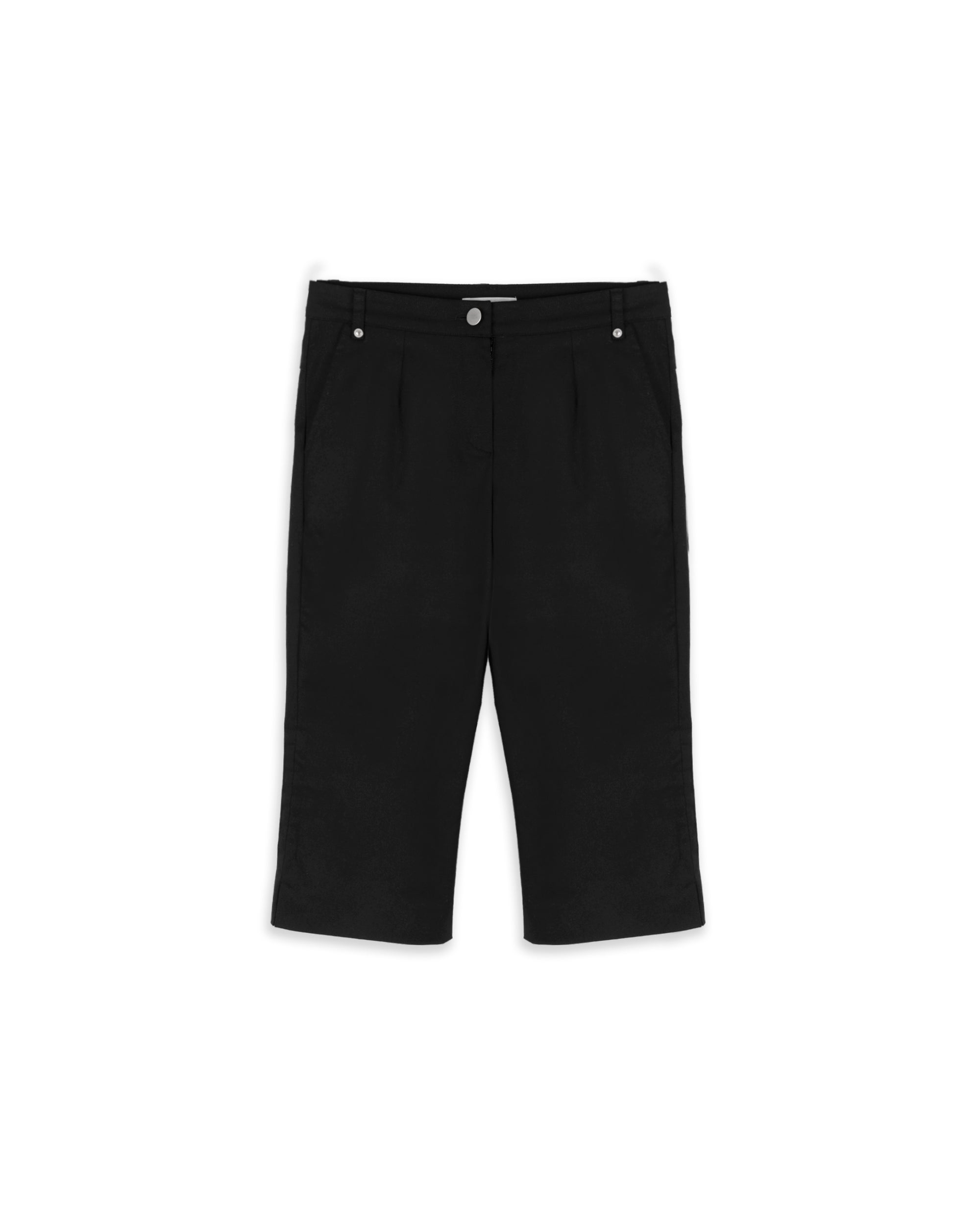 SLIT RIVET CAPRI PANTS_BLACK