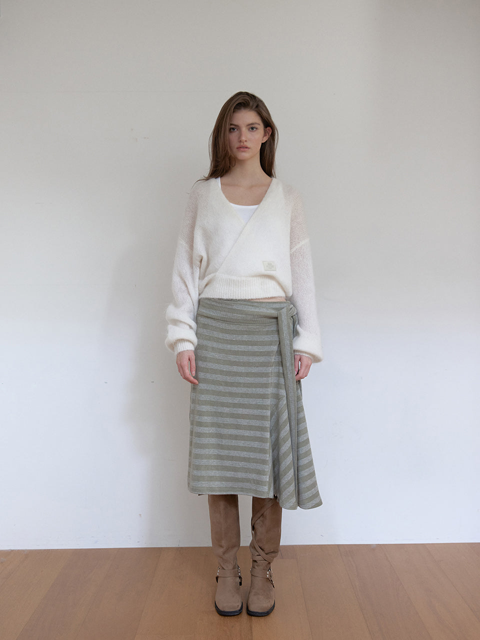 ANGORA WOOL WRAP KNIT_IVORY