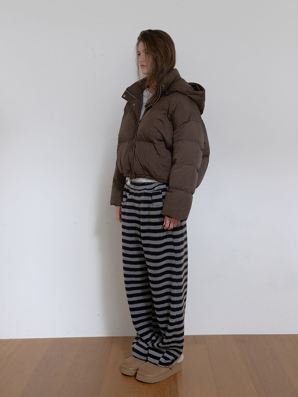 DOUDOUNE NUAGE EN DUVET DE CANARD_MARRON