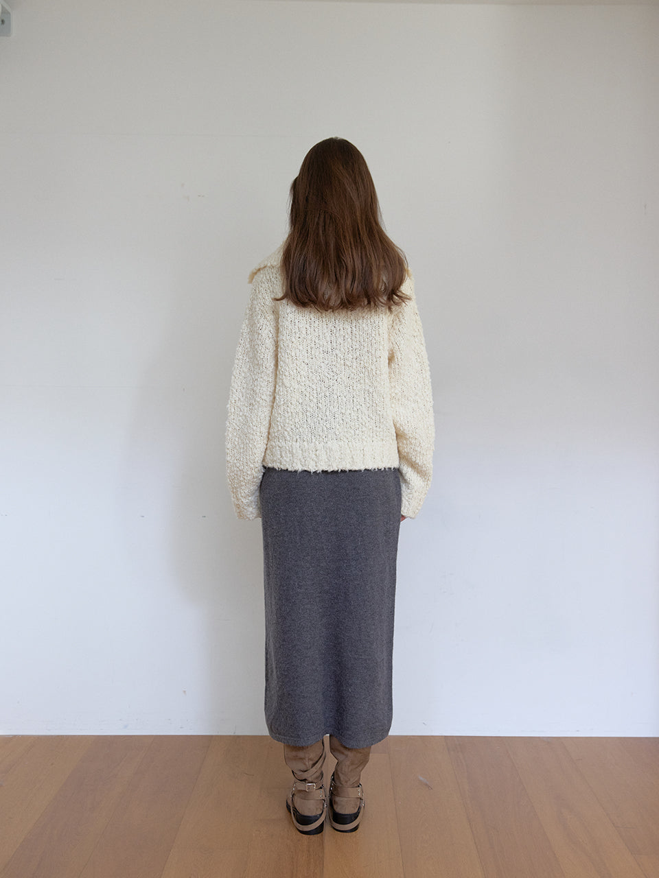 COZY CARDIGAN À COL MONTANT_IVOIRE