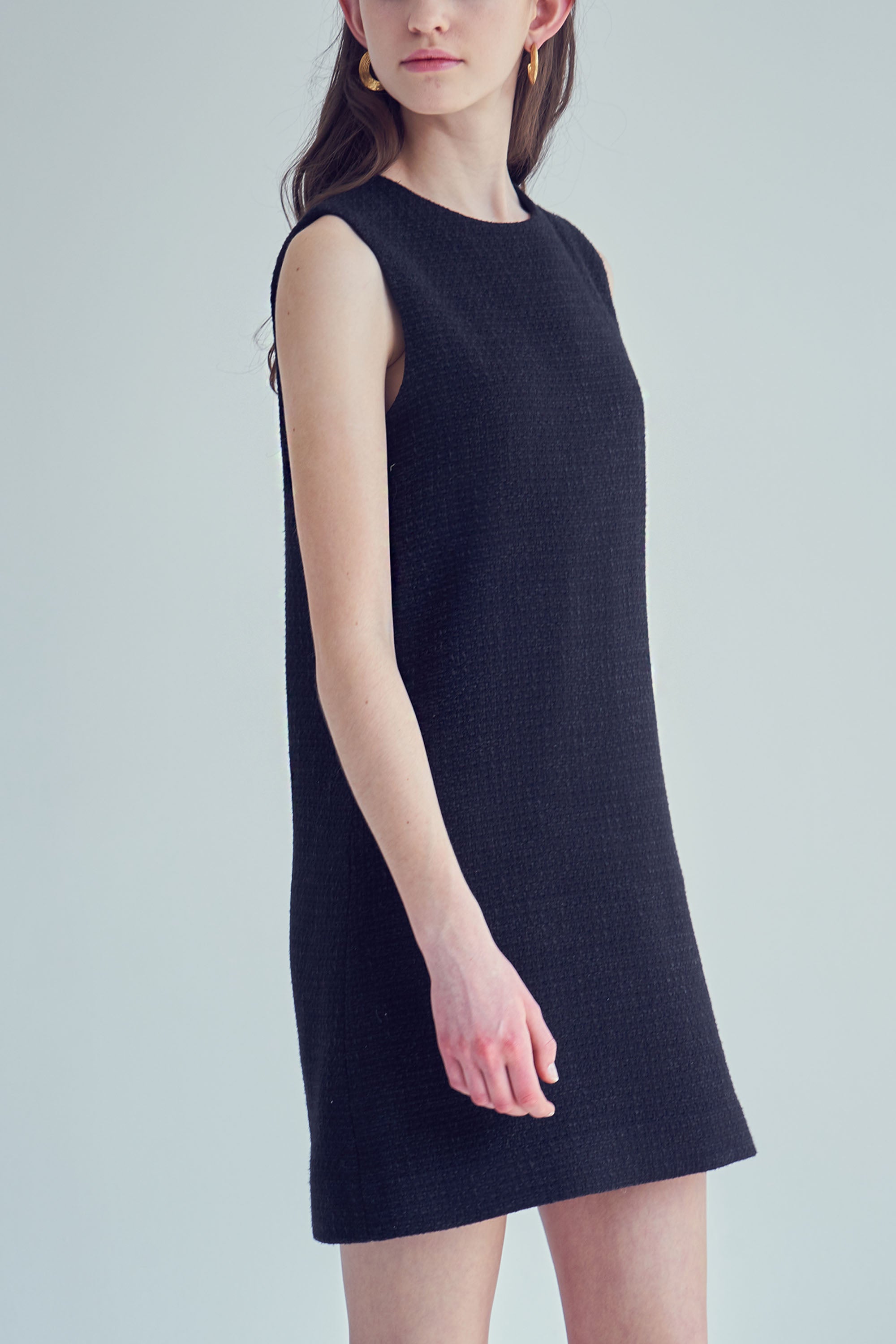 ROBE COURTE EN TWEED_NOIR