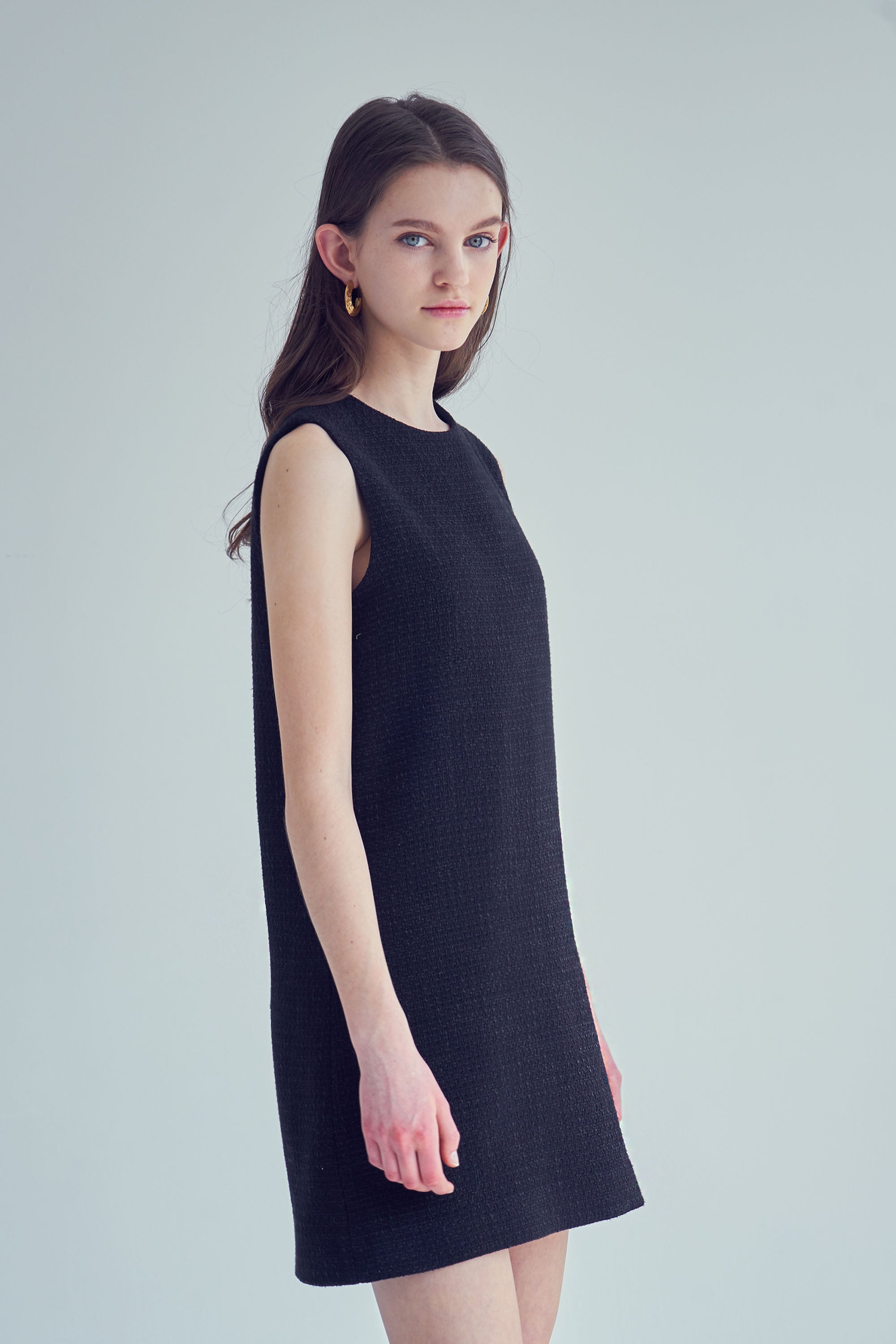 ROBE COURTE EN TWEED_NOIR