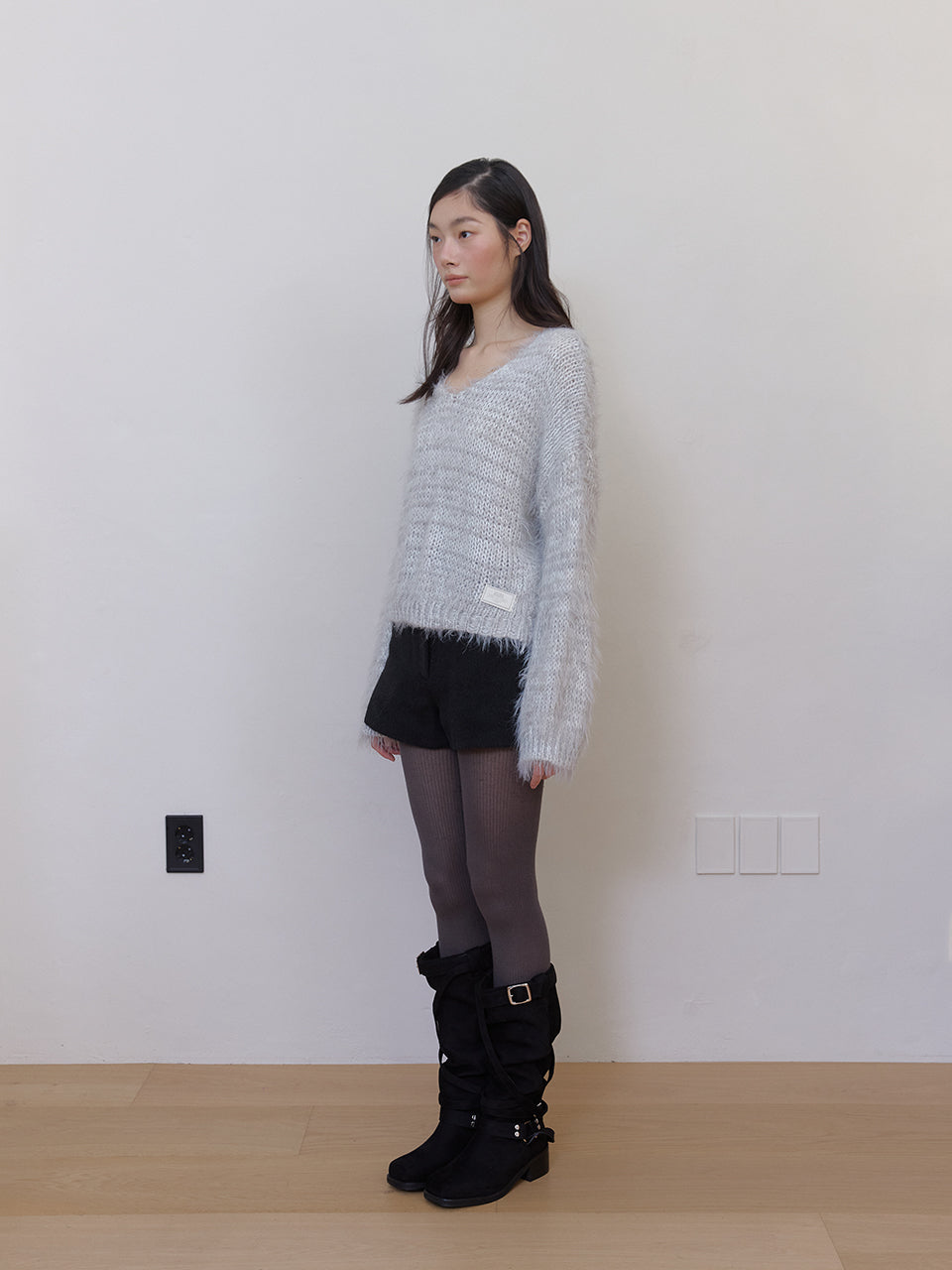 FUZZ V KNIT_GRIS CHINÉ