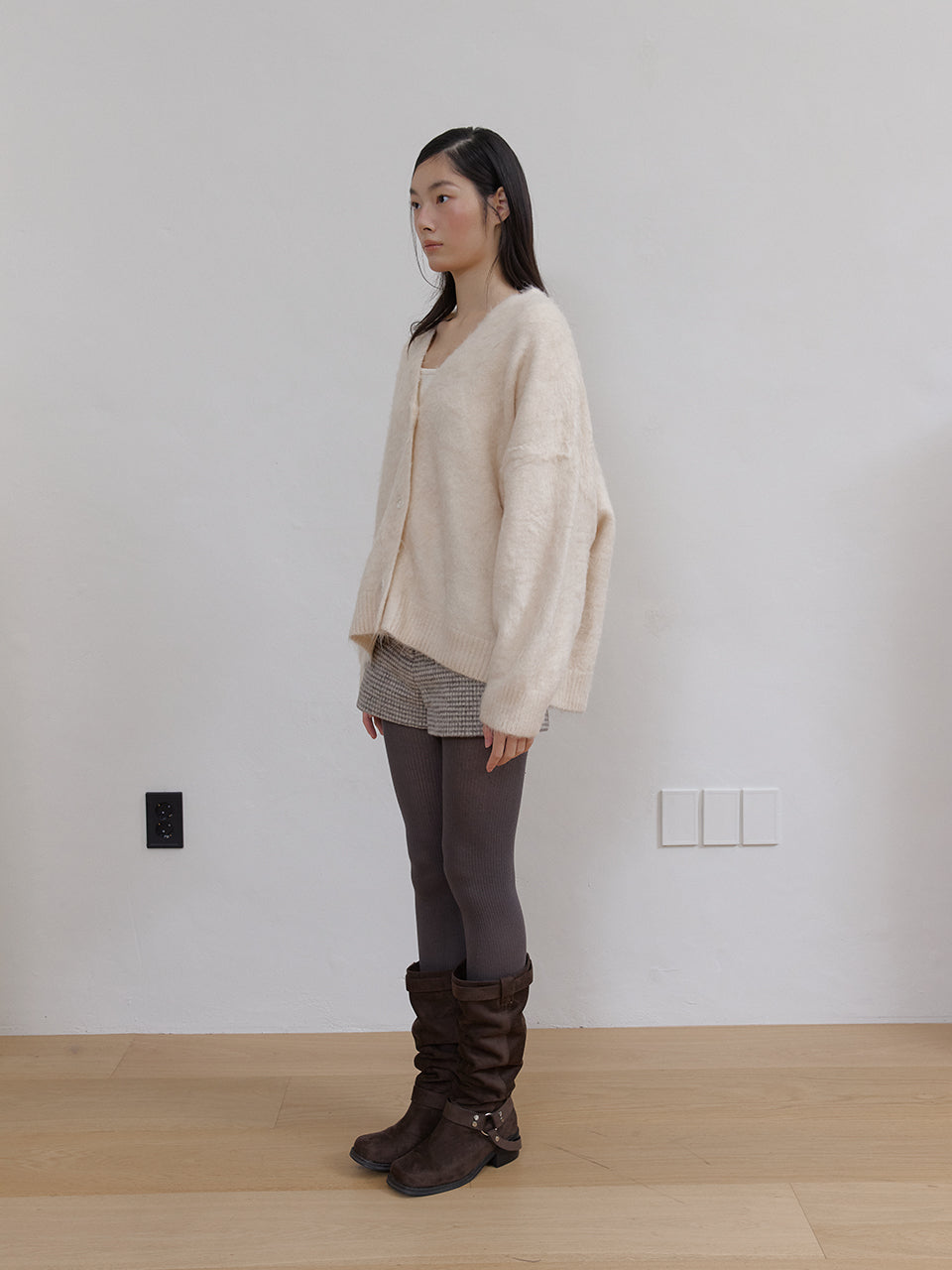 HAIRLY BRUSH MIDI CADIGAN_IVORY