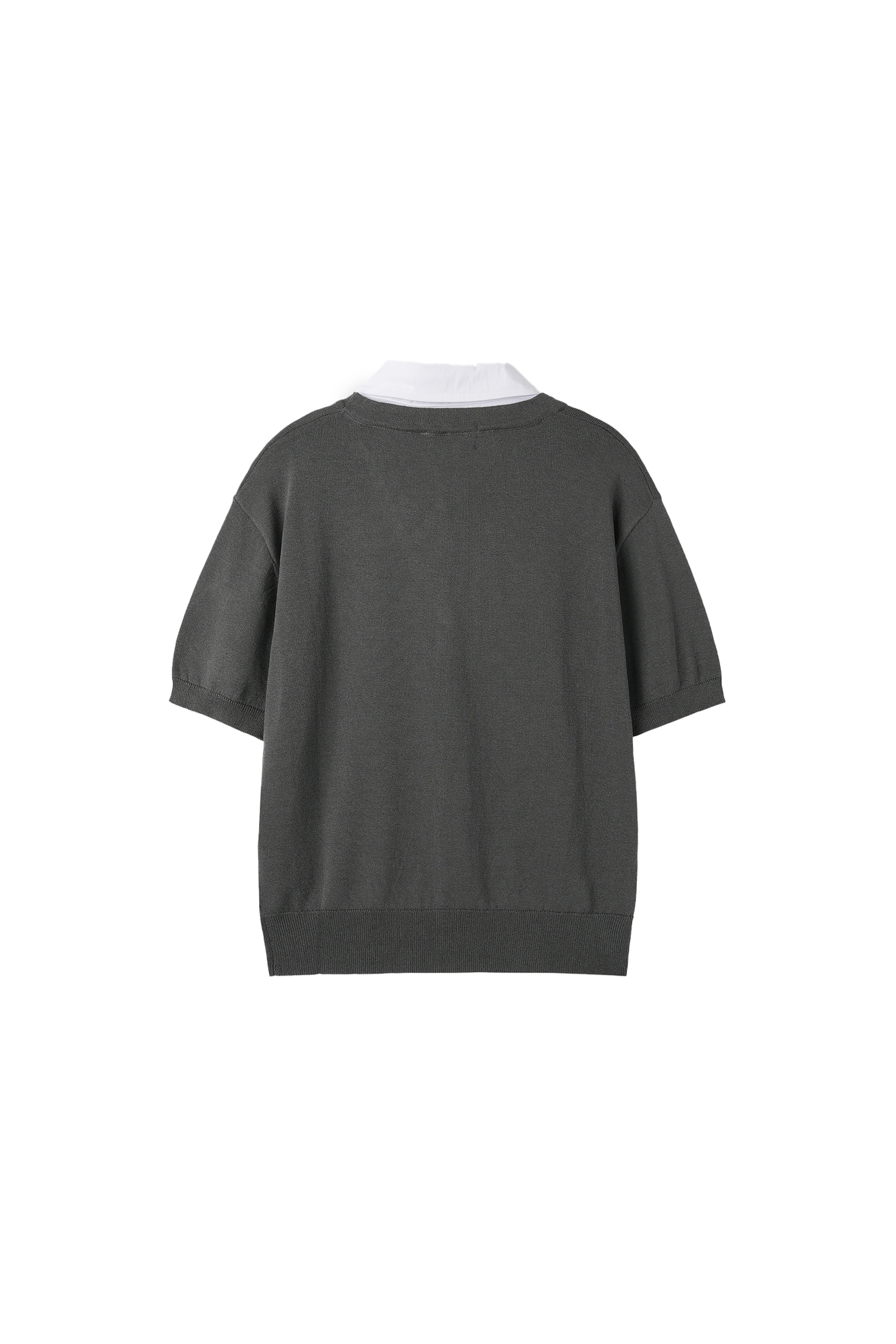 COLLAR SHORT CARDIGAN_CHARCOAL