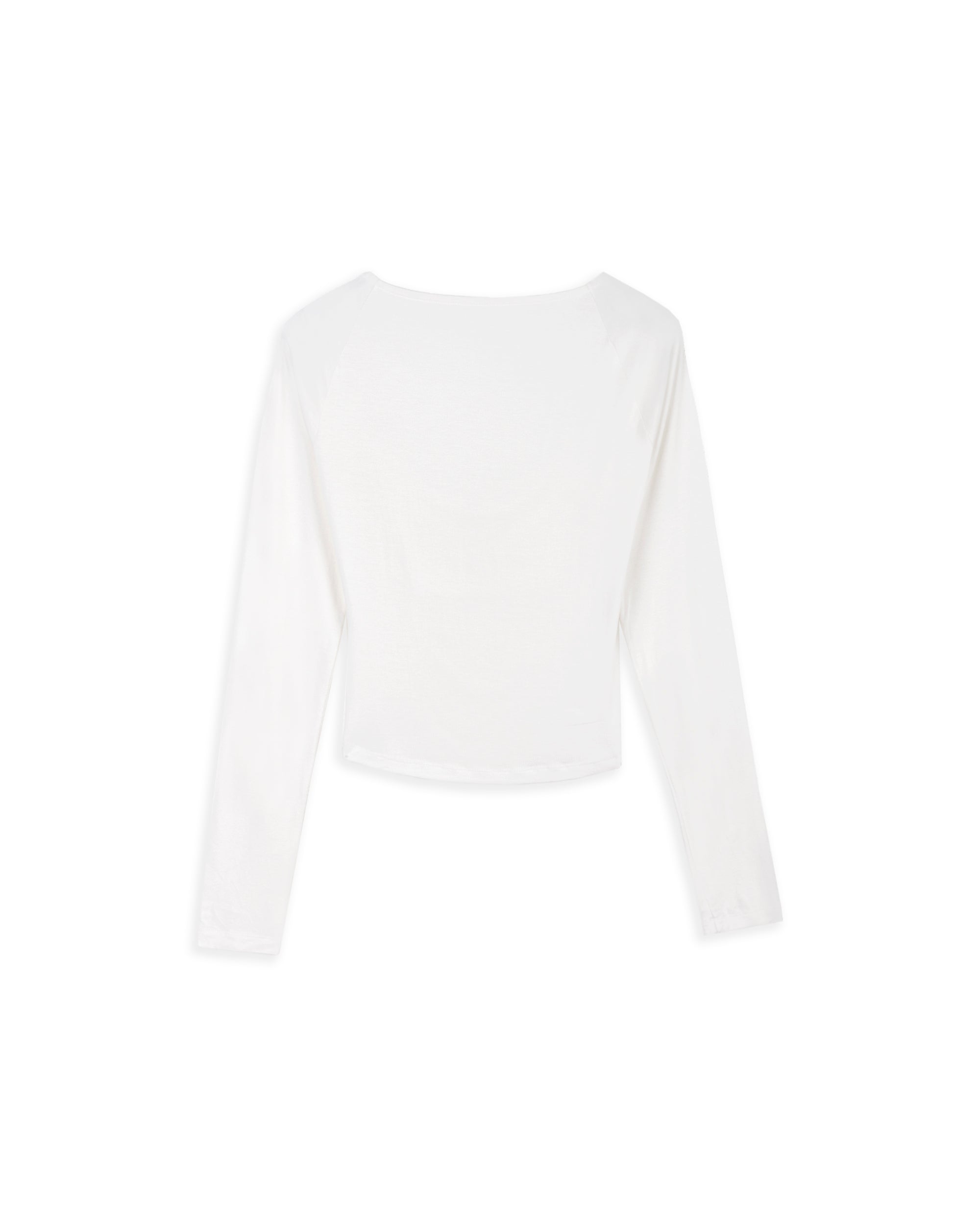 WIDE SQUARE SHIRRING T_IVORY