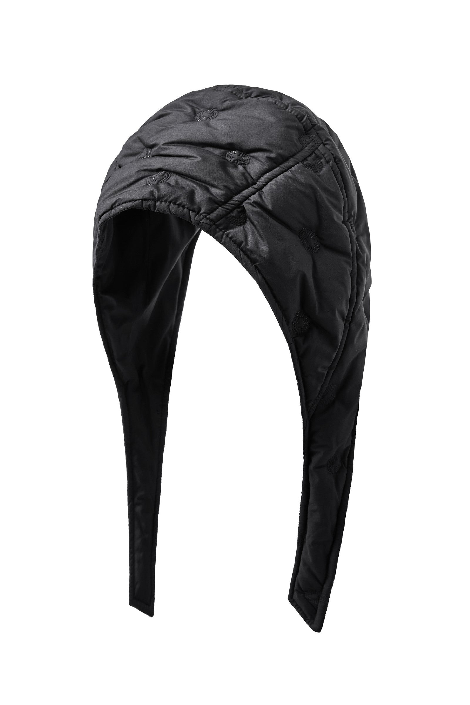 PADDED DOT HEADSCARF_BLACK