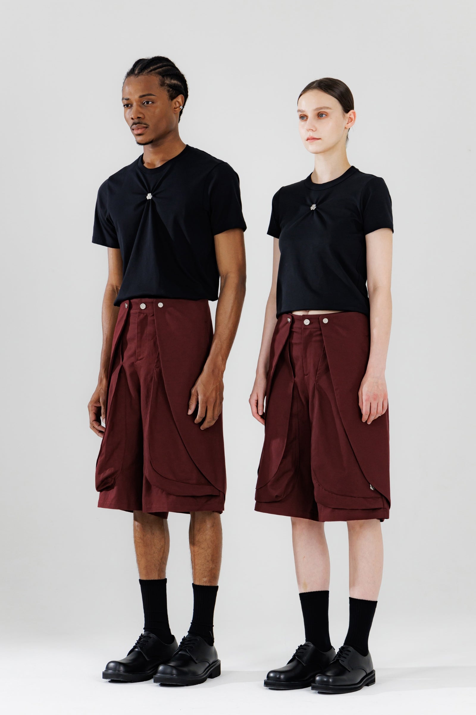 25SS BLOSSOM 3D POCKET SKATER SHORTS_DEEP WINE