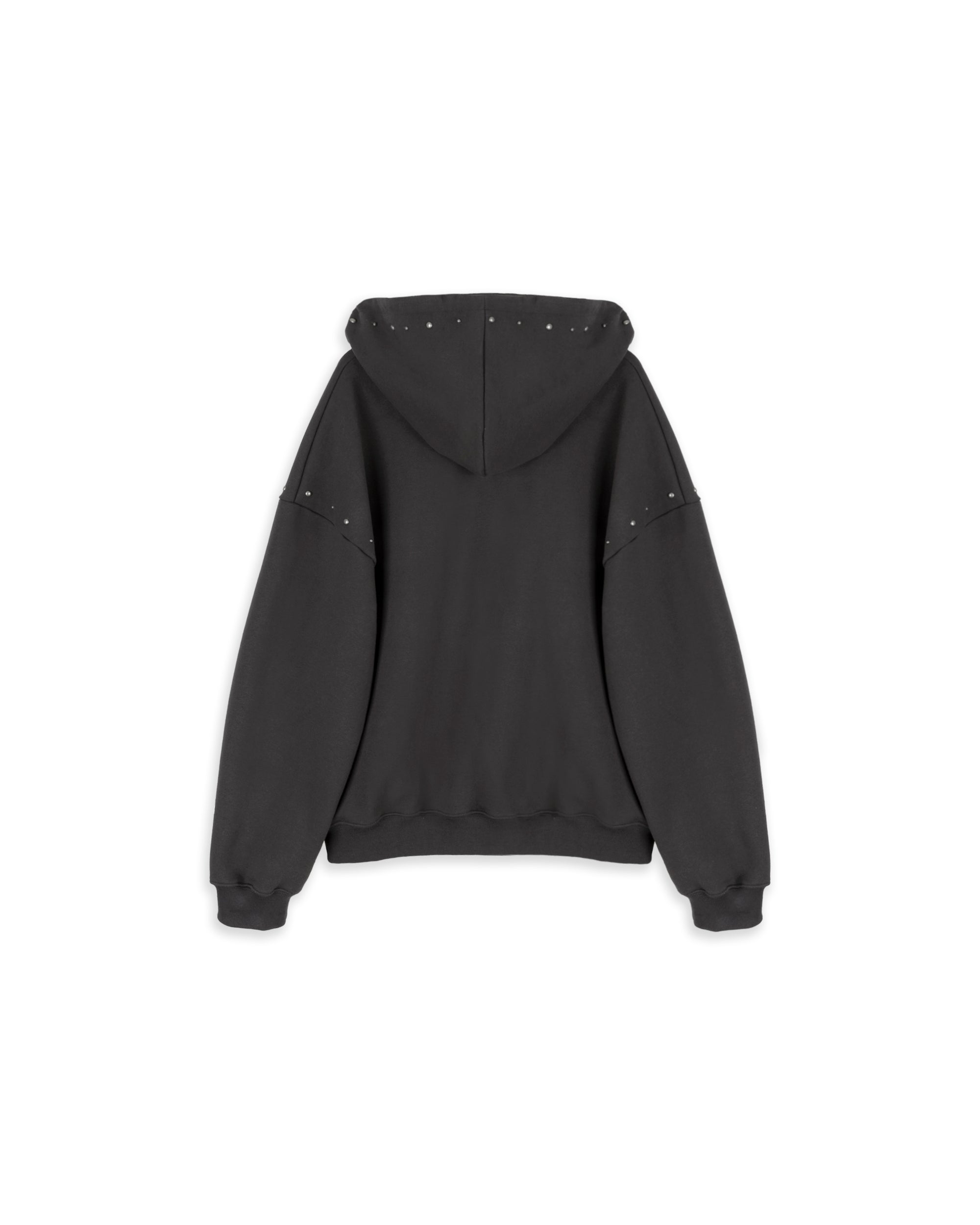 STUD HOOD ZIP-UP_CHARCOAL