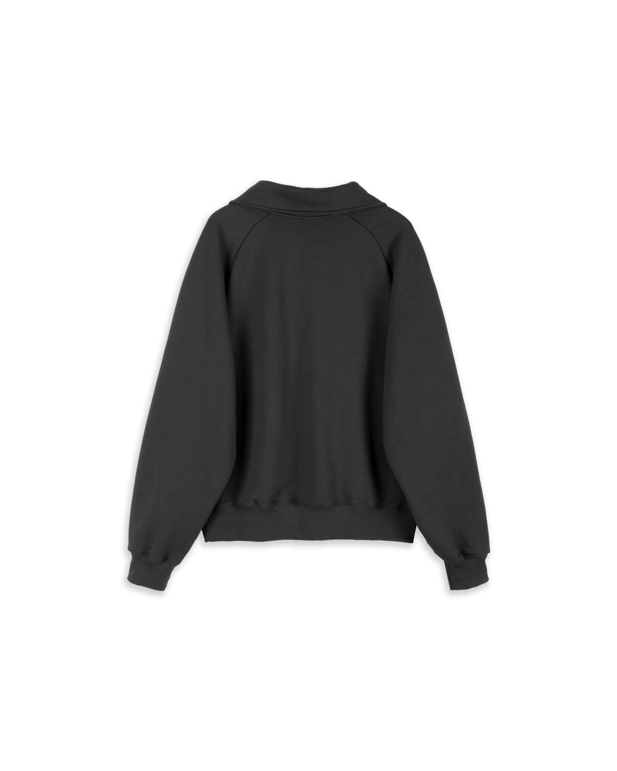HEART STUD HALF ZIP-UP_CHARCOAL