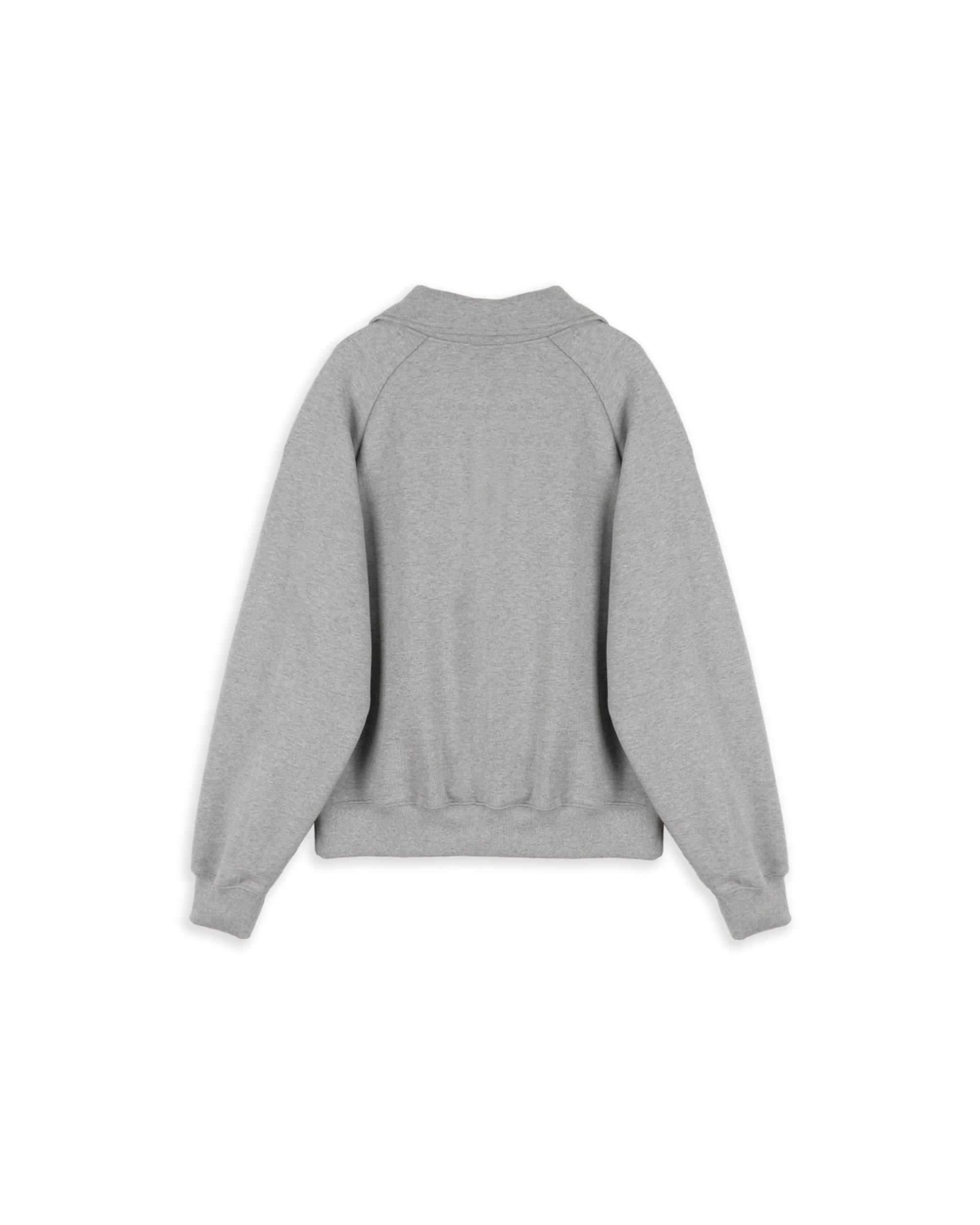 HEART STUD HALF ZIP-UP_MELANGE GRAY