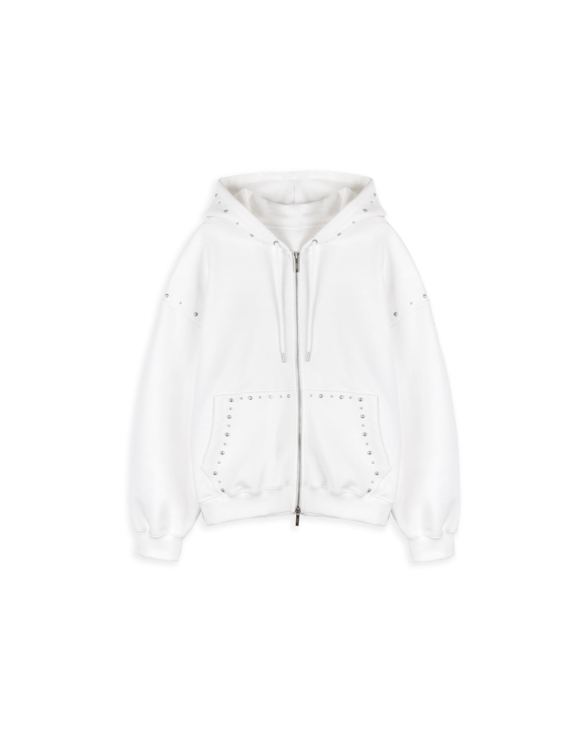 STUD HOOD ZIP-UP_IVORY