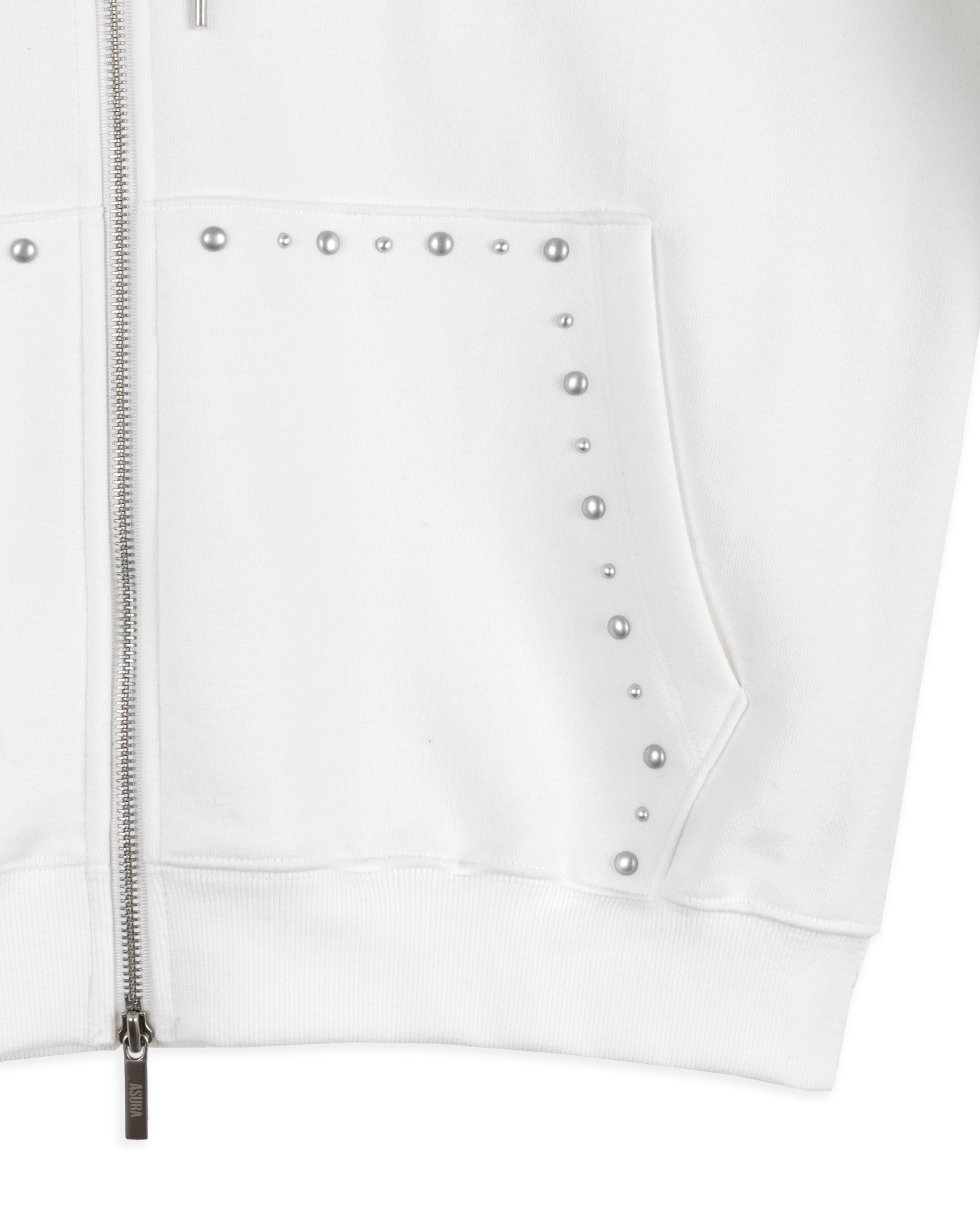 STUD HOOD ZIP-UP_IVORY