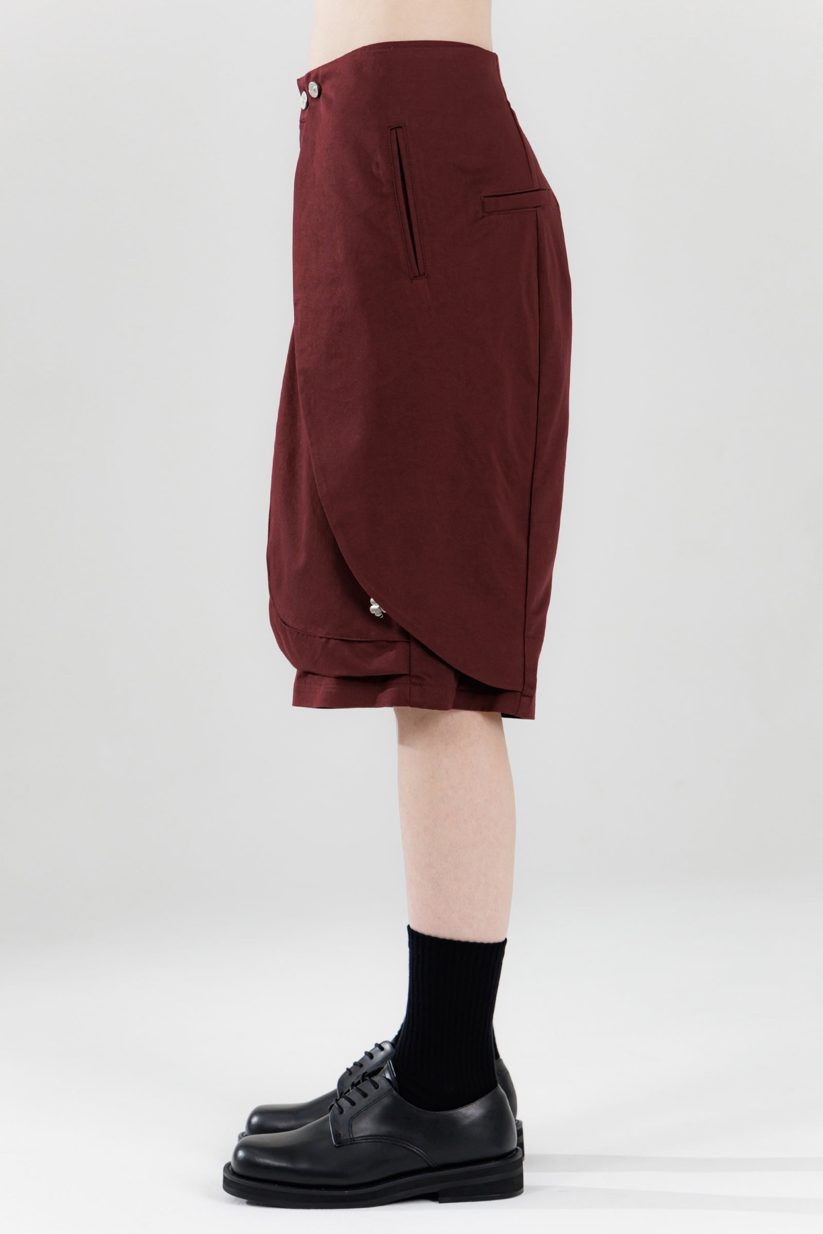 25SS BLOSSOM 3D POCKET SKATER SHORTS_DEEP WINE