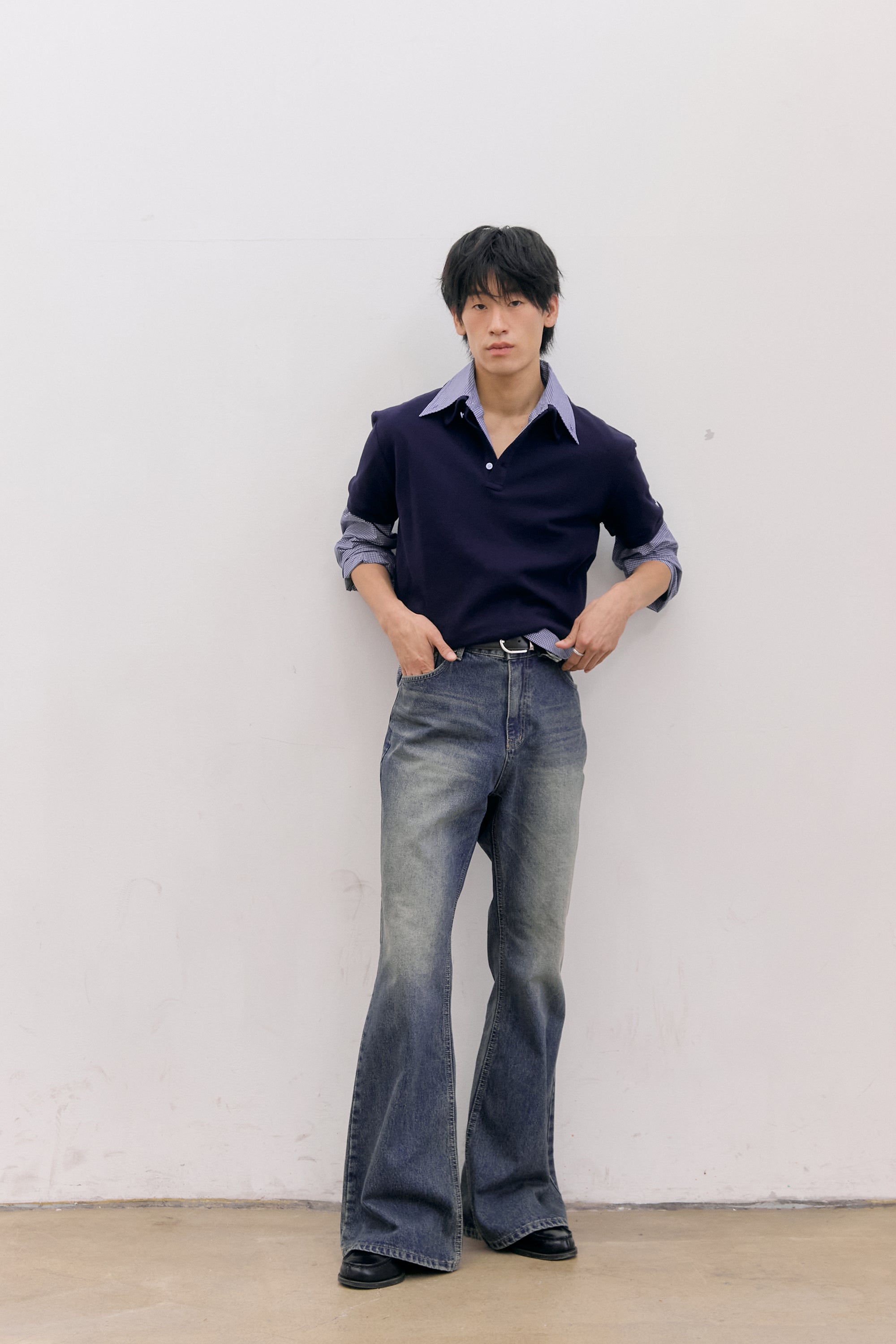 80S LAYERED POLO SHIRTS_NAVY