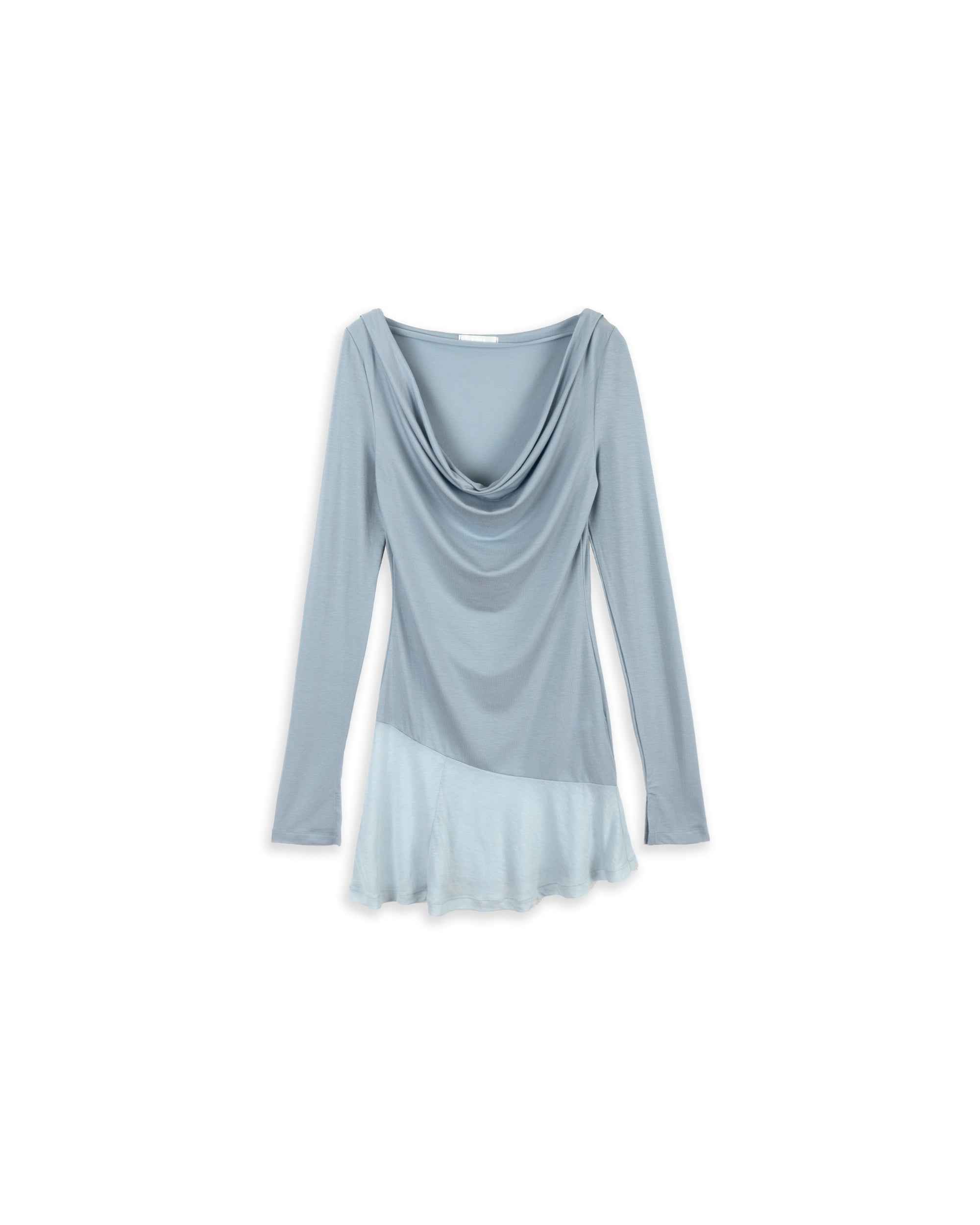 COWL LAYERED LONG T_SKY BLUE