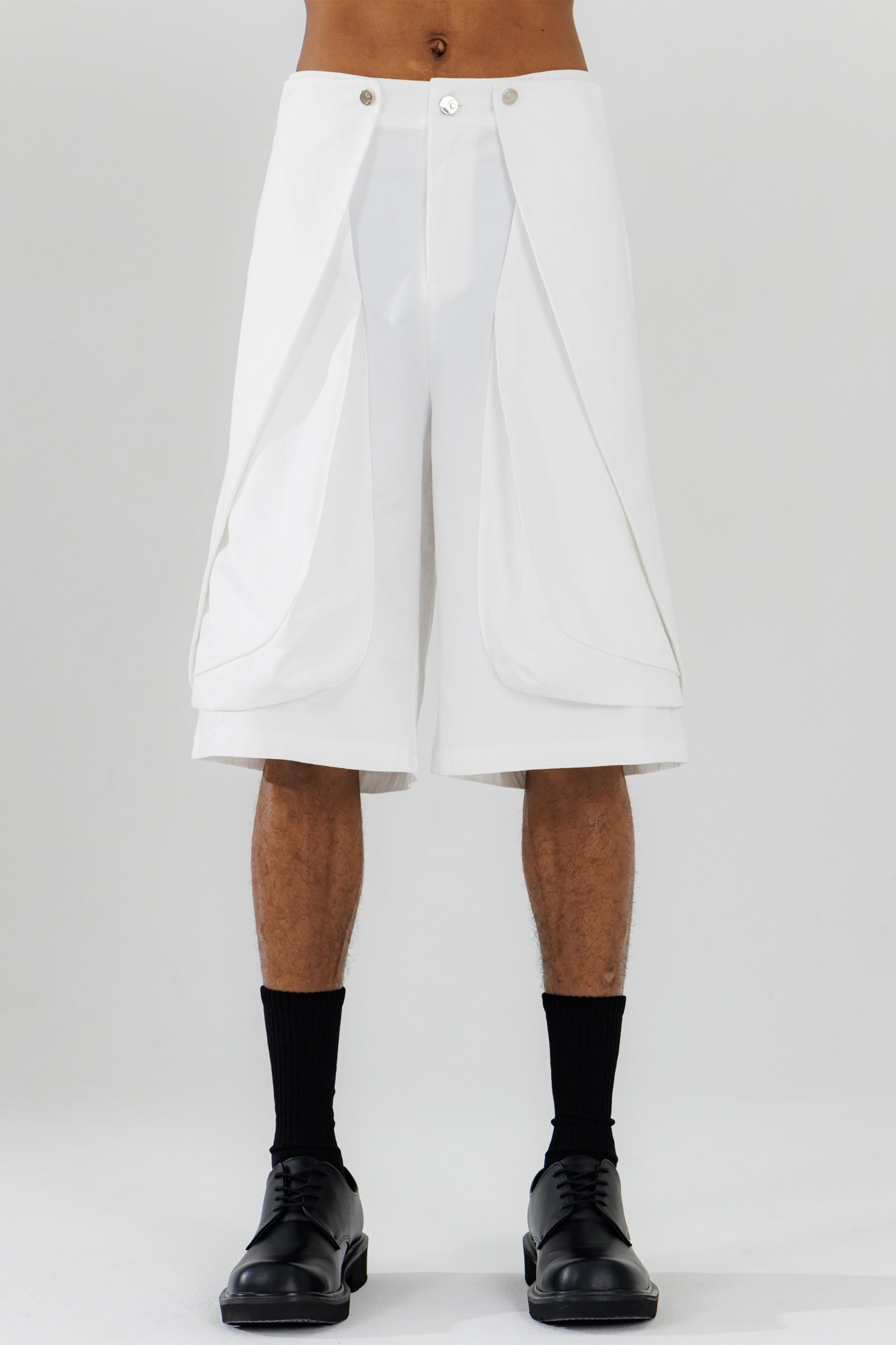 BLOSSOM 3D POCKET SHORTS_BLANC