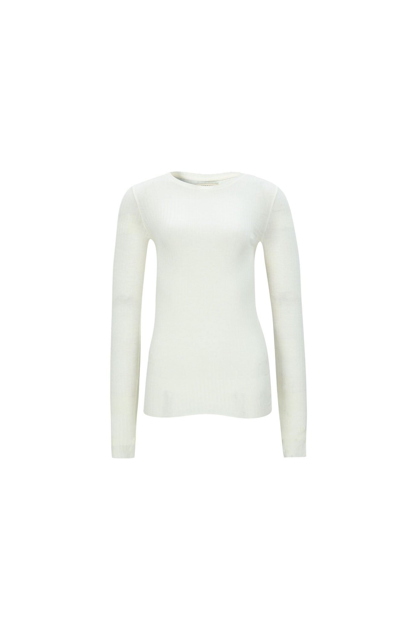 T-SHIRT AJUSTÉ À MANCHES LONGUES_IVOIRE