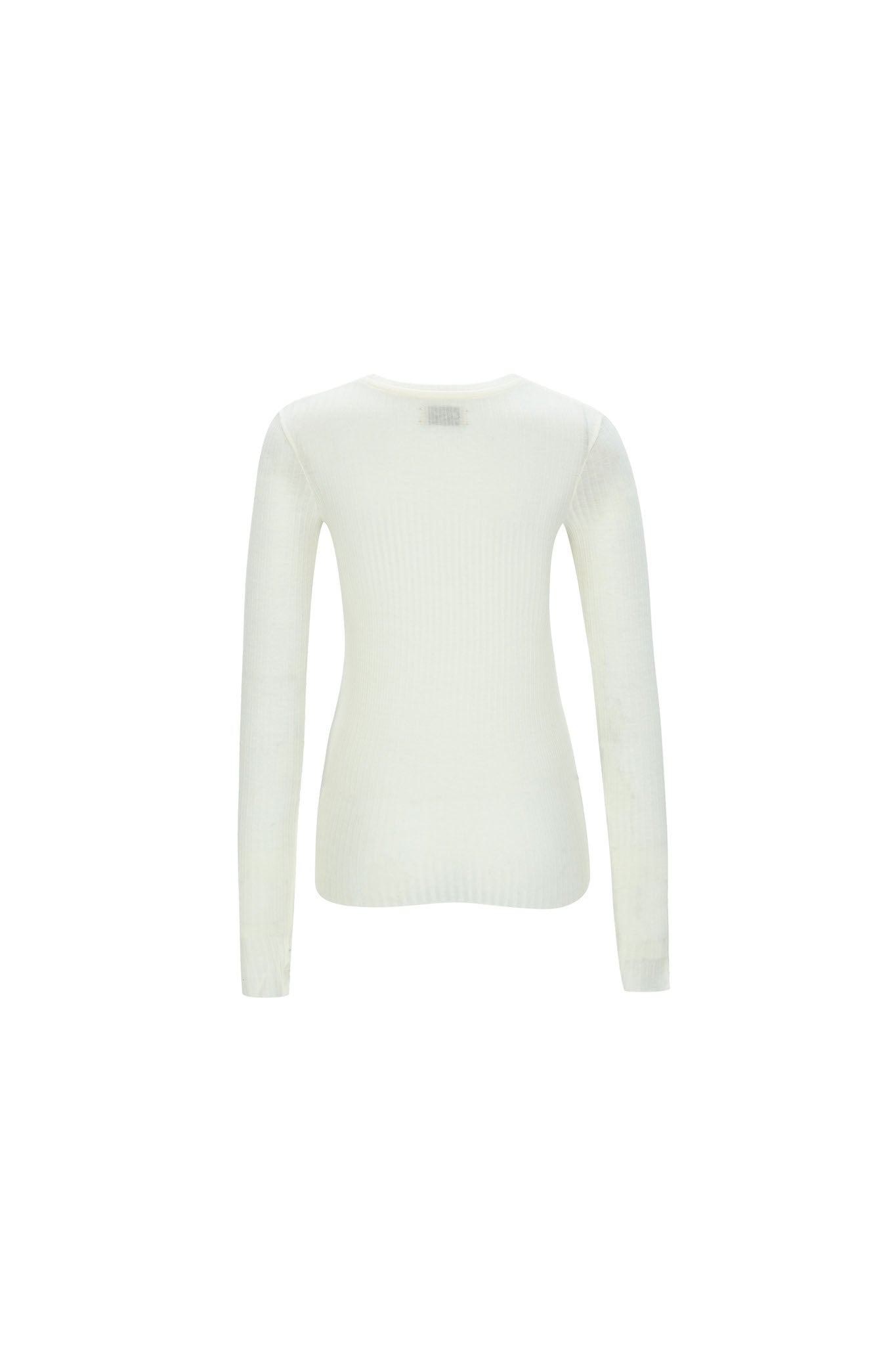 T-SHIRT AJUSTÉ À MANCHES LONGUES_IVOIRE