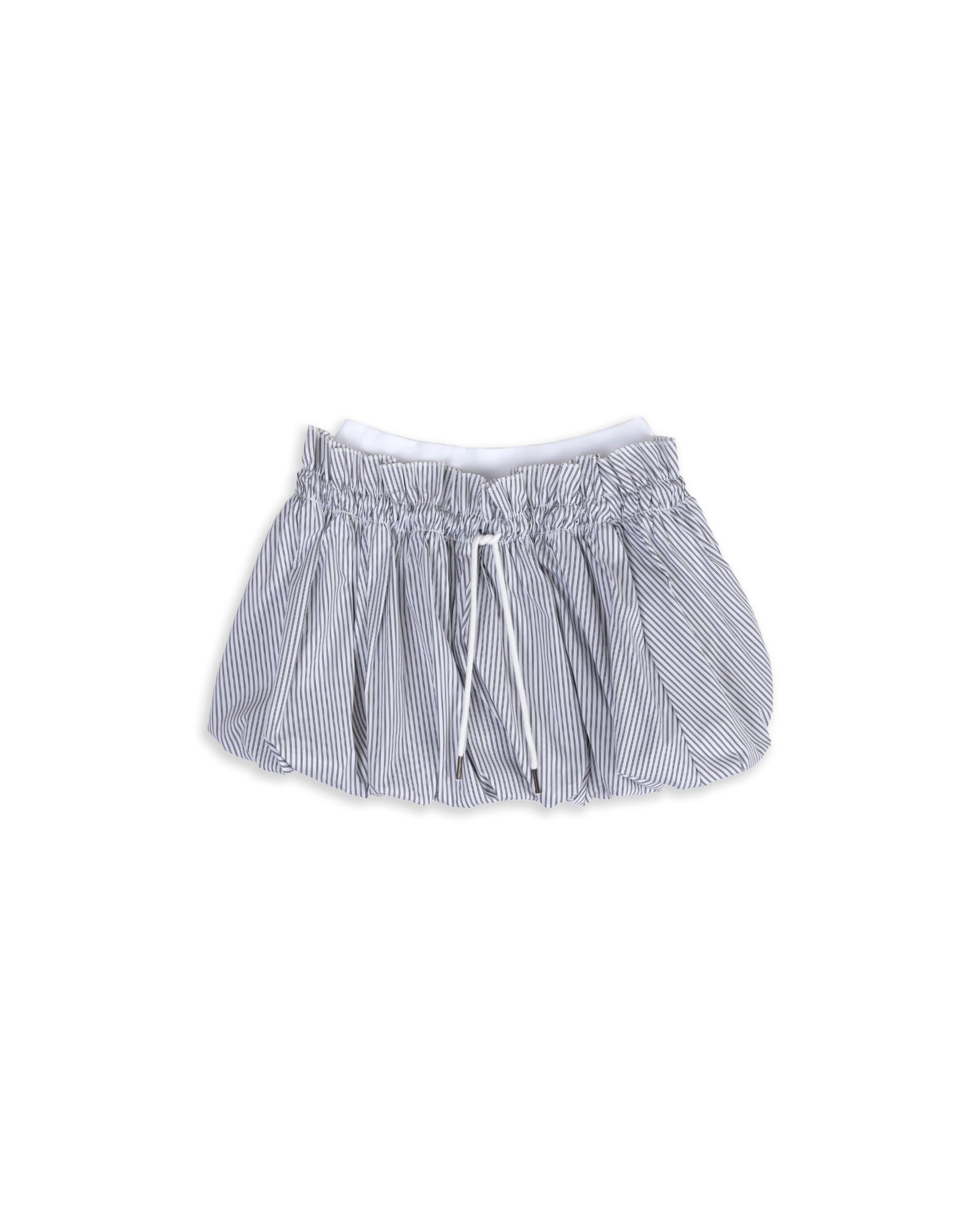 LAYERED STRING BALLOON SKIRT_BLACK STRIPE