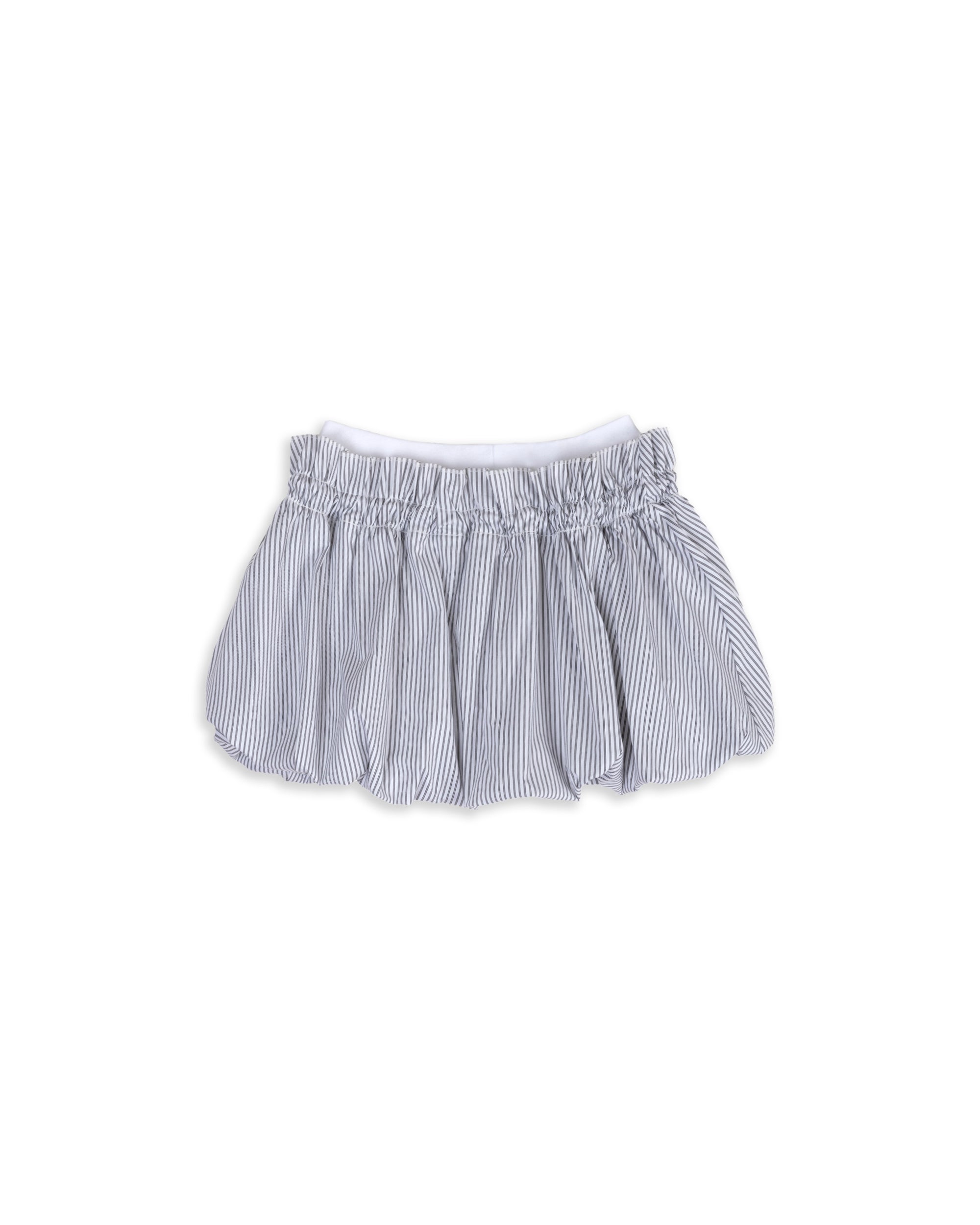 LAYERED STRING BALLOON SKIRT_BLACK STRIPE