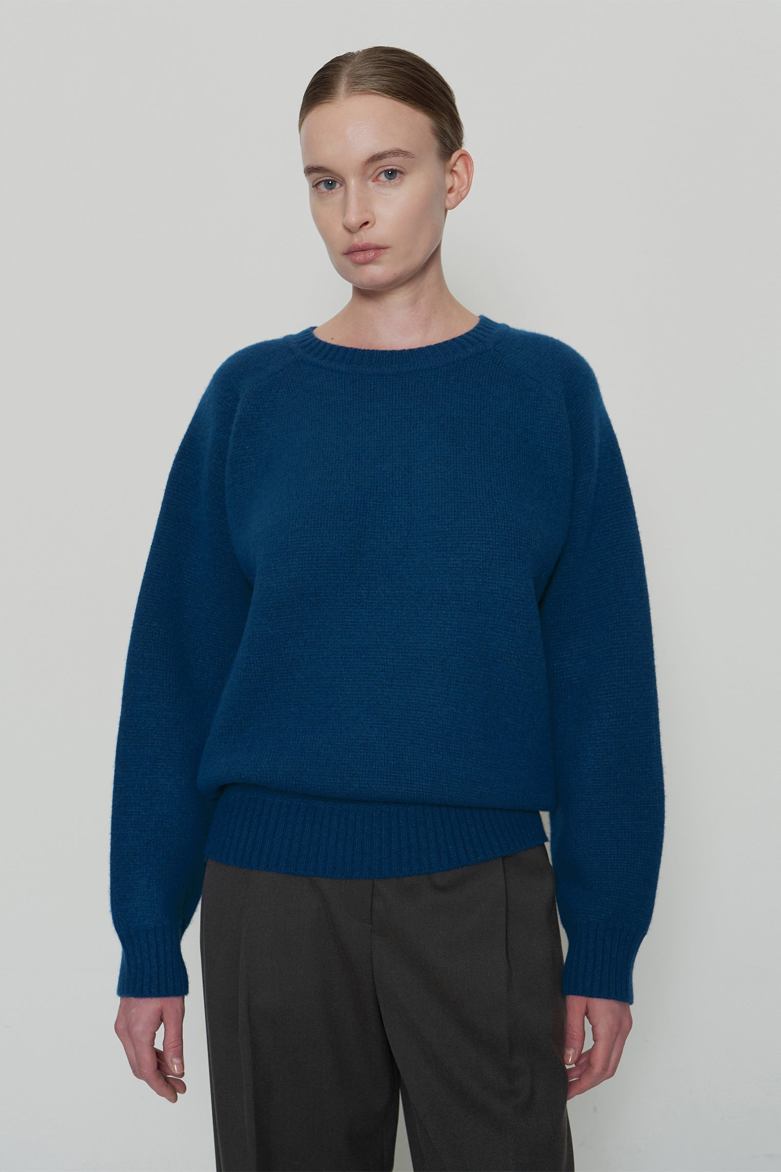 CASHMERE MOSS ROUND KNIT_DEEP BLUE