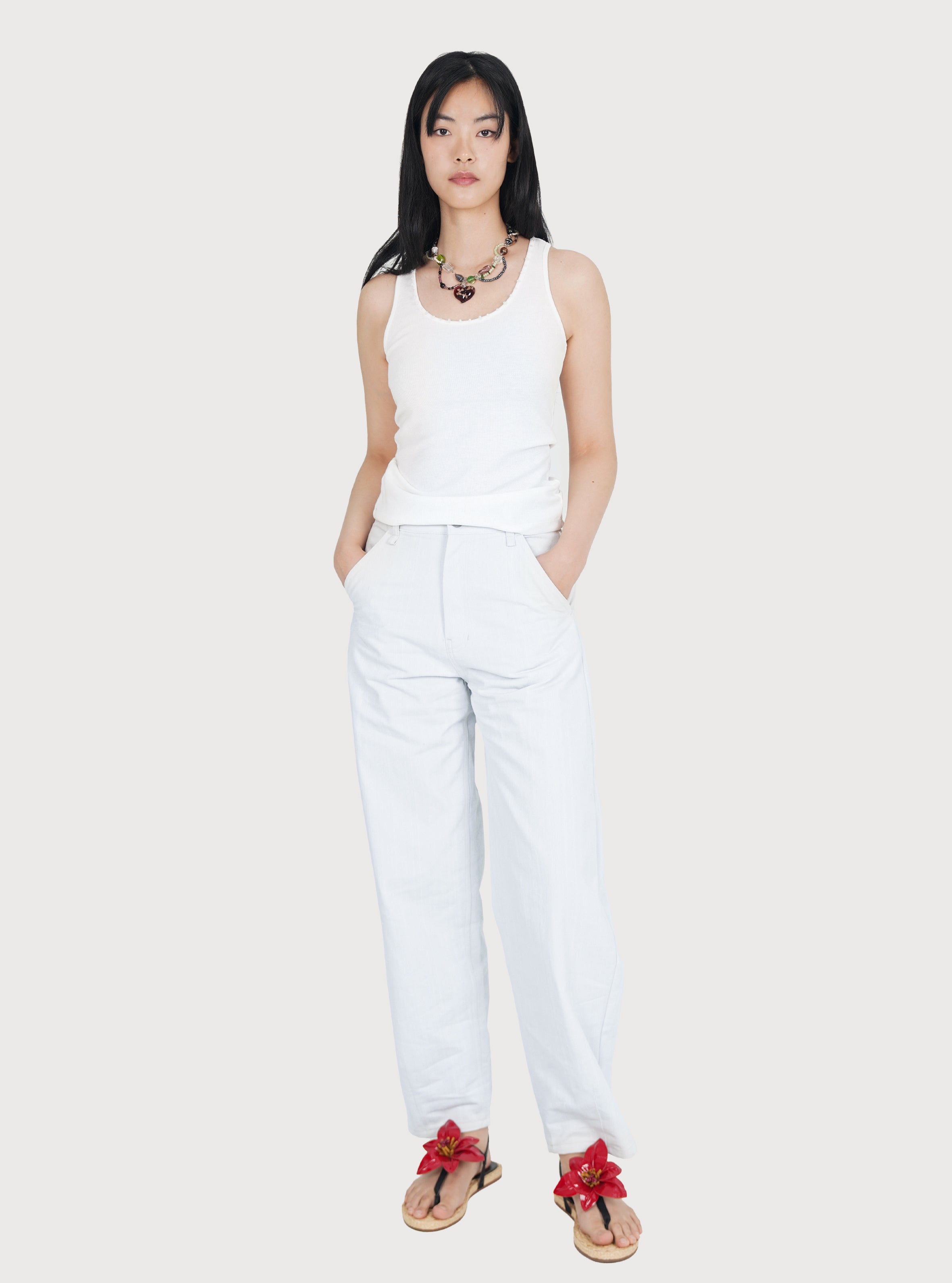PANTALON COUPE BARREL_BLANC
